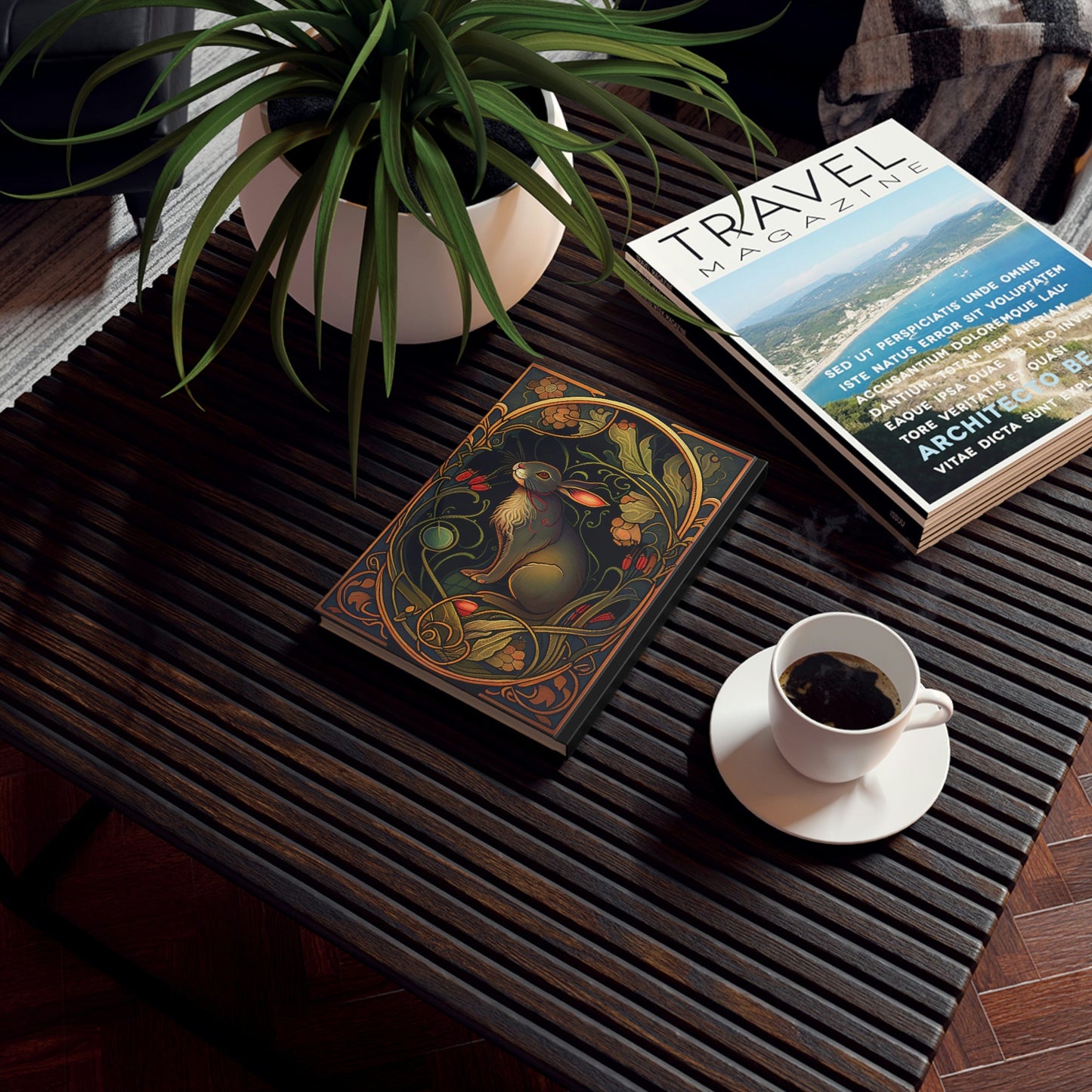 Art Nouveau Rabbit Hard Backed Journal