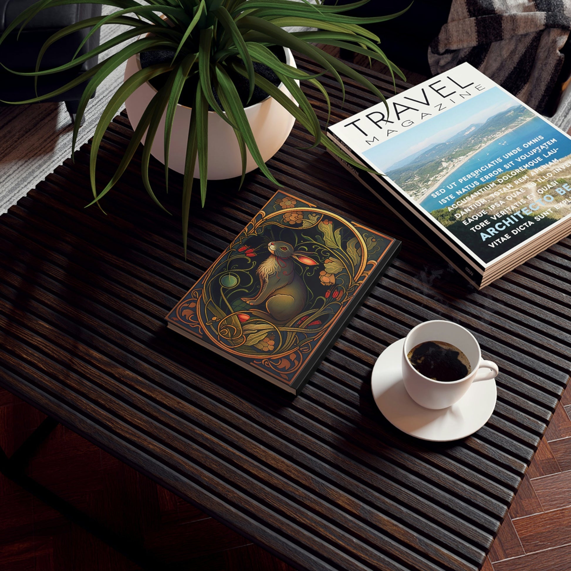 Art Nouveau Rabbit Hard Backed Journal