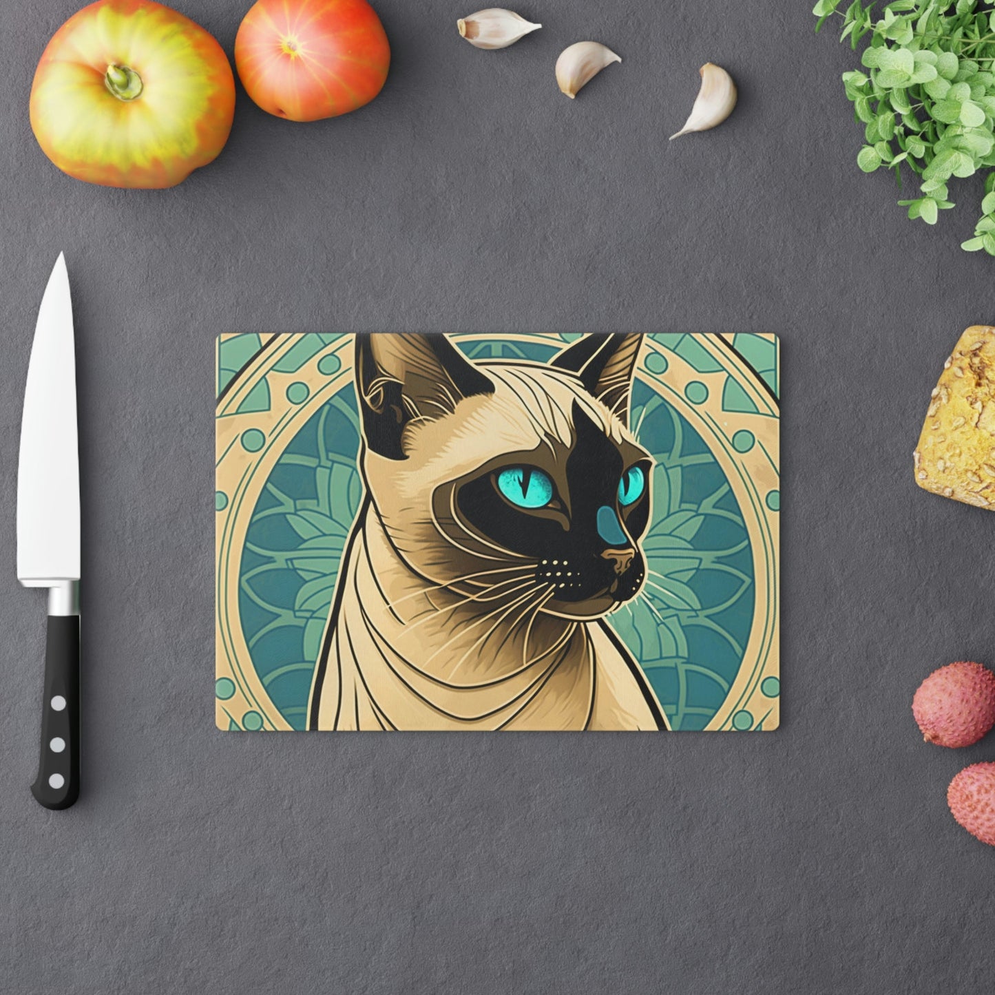Art Nouveau Siamese Cat Cutting Board