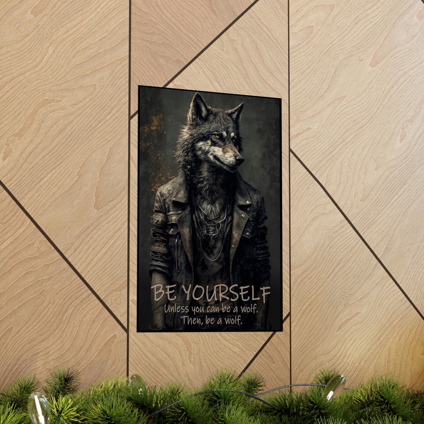Wolf Inspirational Quotes - Be Yourself Unless You Can Be a Wolf - Then, Be a Wolf - Premium Matte Vertical Posters