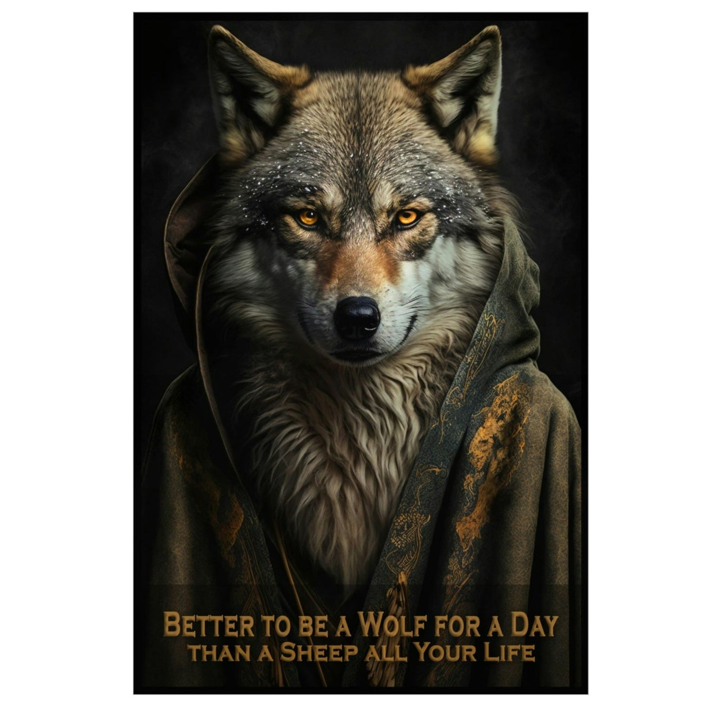 Wolf Inspirational Quotes - Better to Be a Wolf for a Day Than a Sheep All Your Life - Premium Matte Vertical Posters