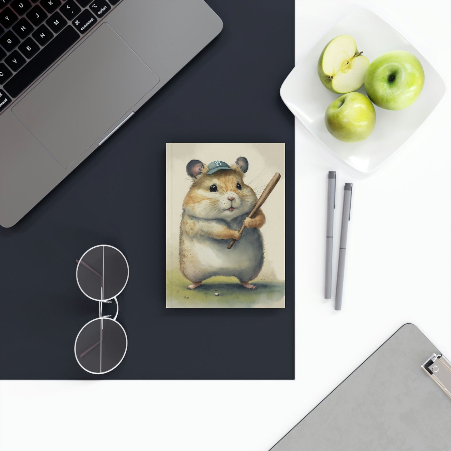Baseball Hamster Hard Backed Journal
