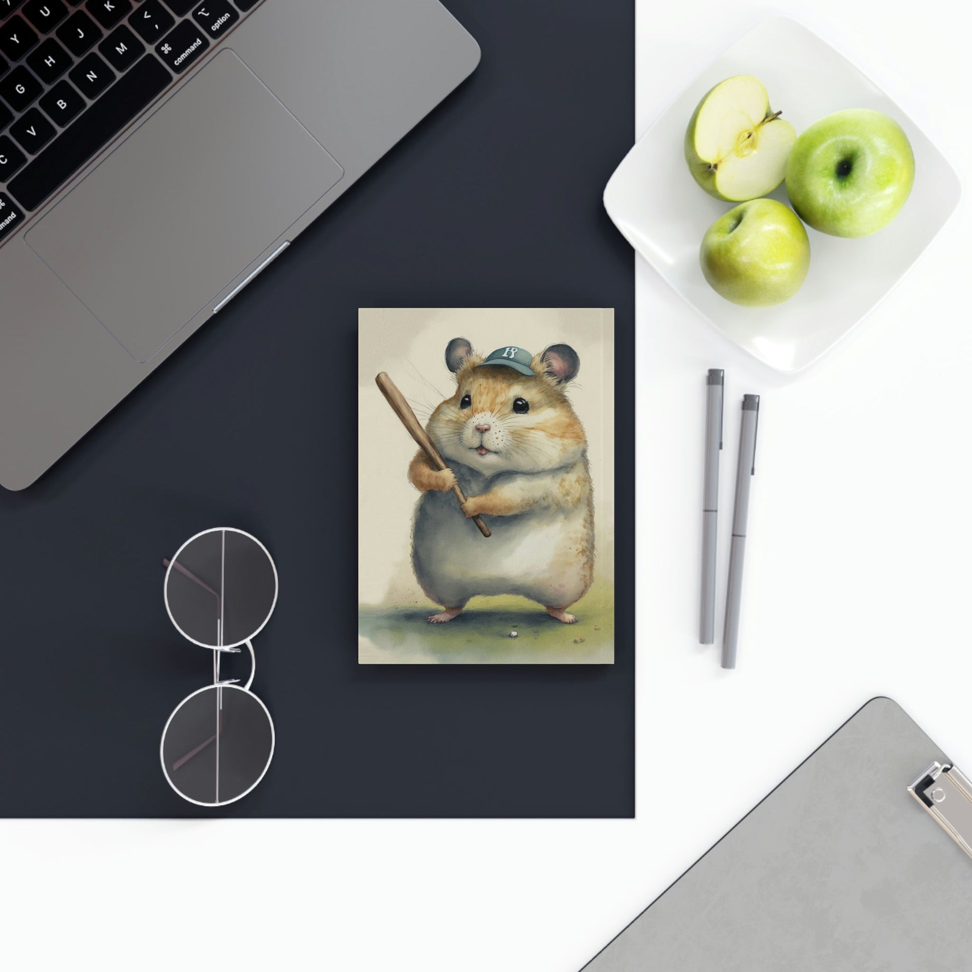 Baseball Hamster Hard Backed Journal
