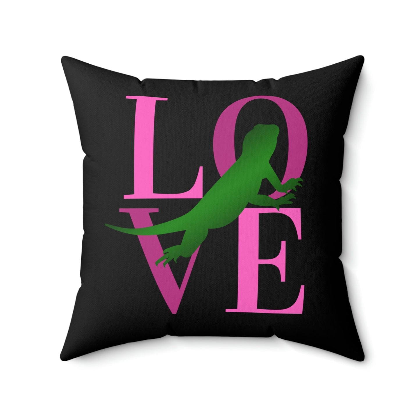 Bearded Dragon Love Square Pillow