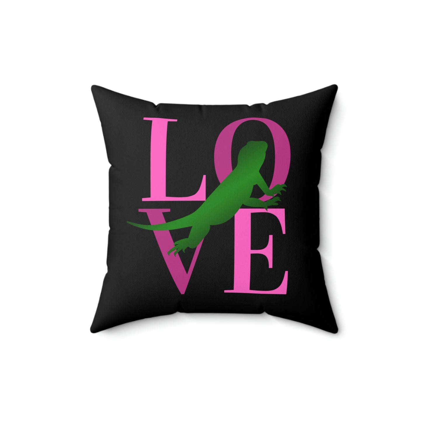 Bearded Dragon Love Square Pillow