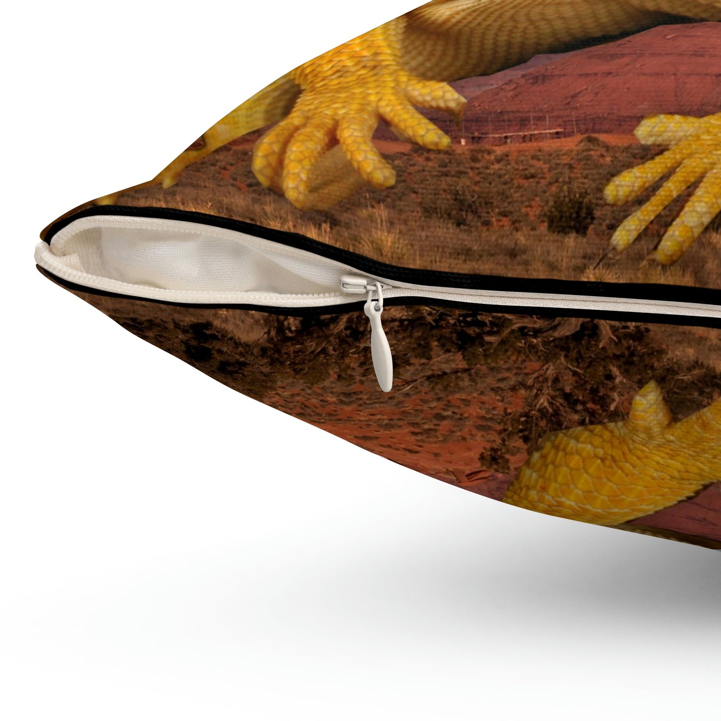 Bearded Dragon Moonrise Square Pillow