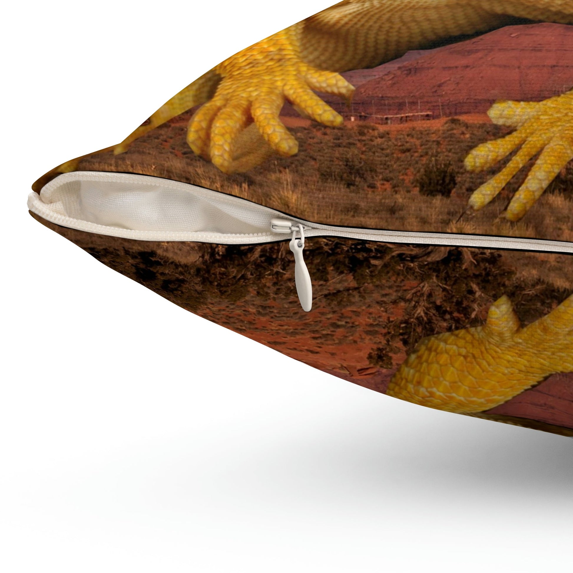 Bearded Dragon Moonrise Square Pillow