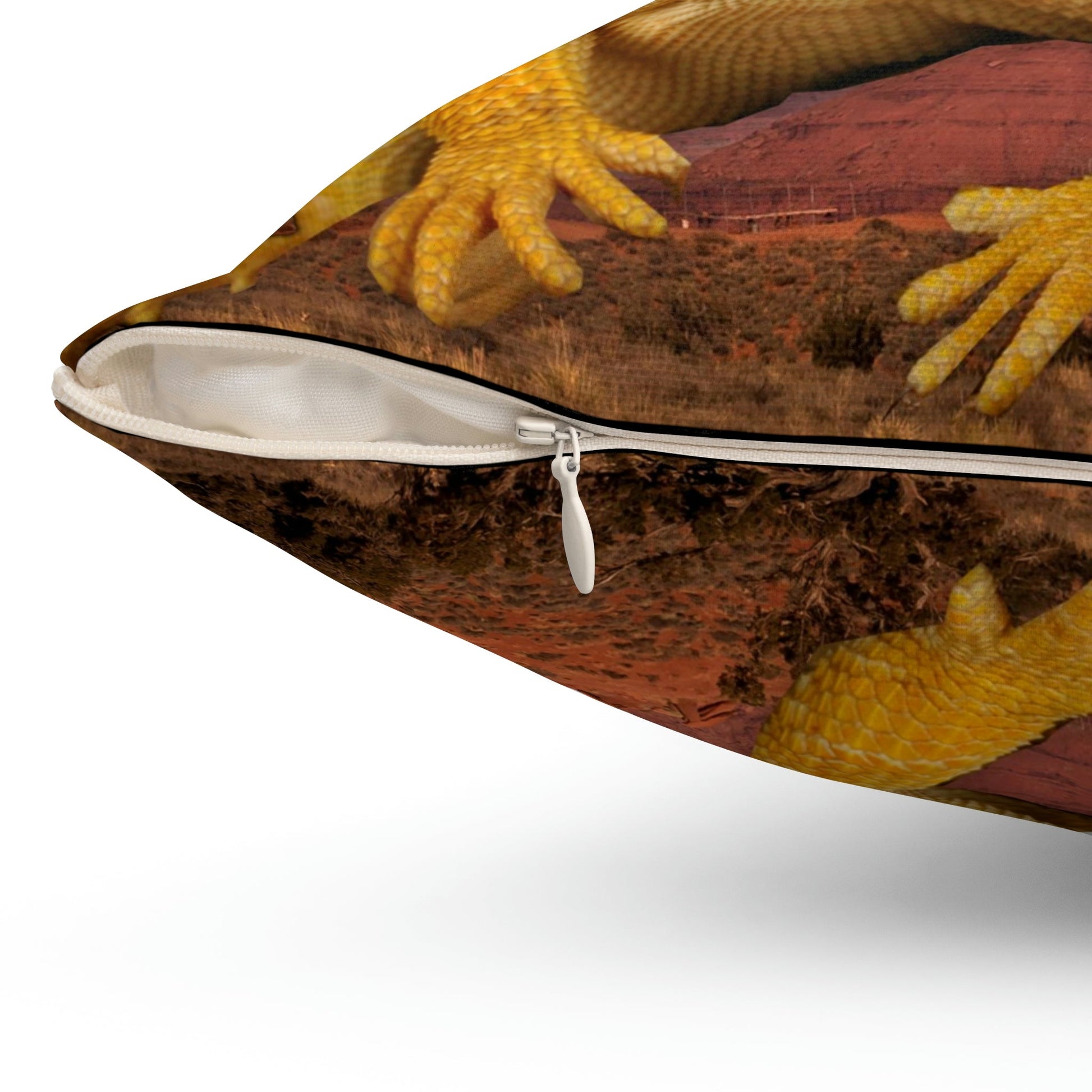 Bearded Dragon Moonrise Square Pillow