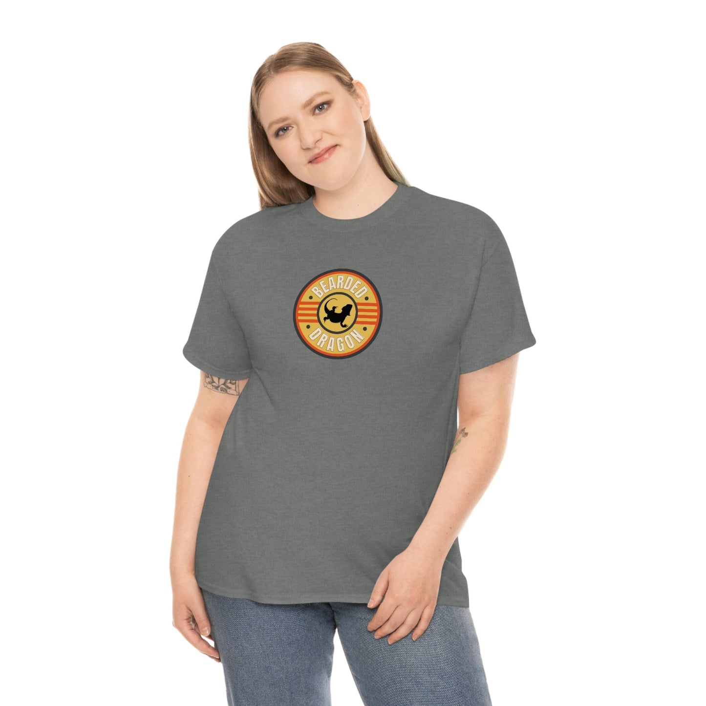 Bearded Dragon Patch Heavy Cotton T-Shirt