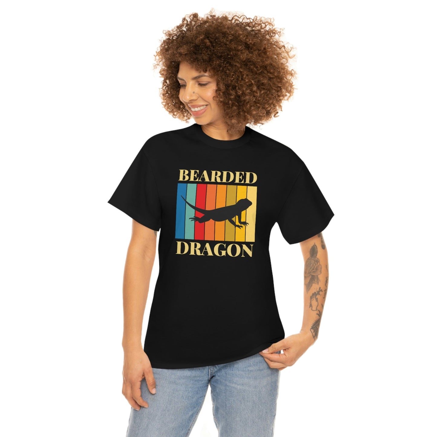 Bearded Dragon Retro Heavy Cotton T-Shirt