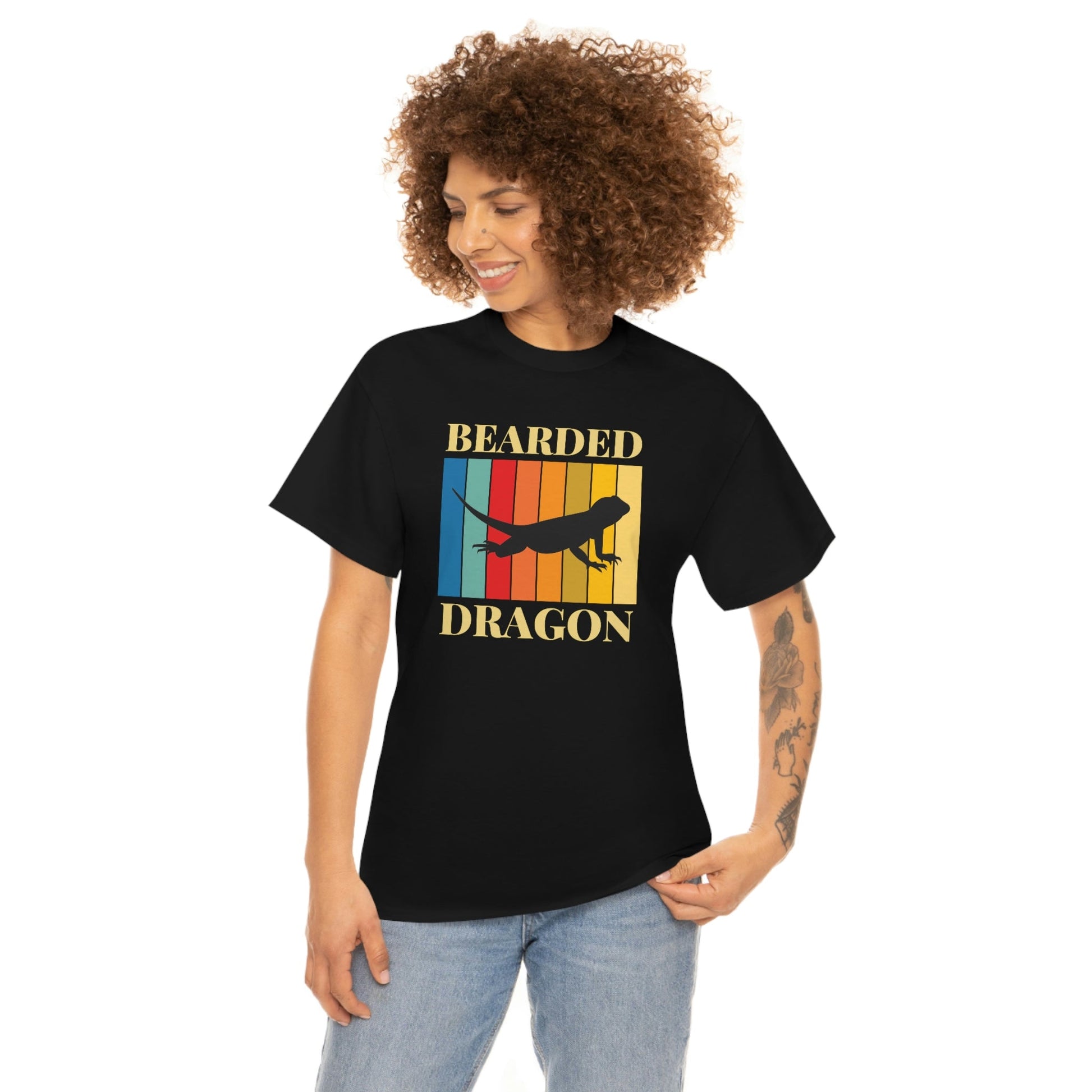 Bearded Dragon Retro Heavy Cotton T-Shirt