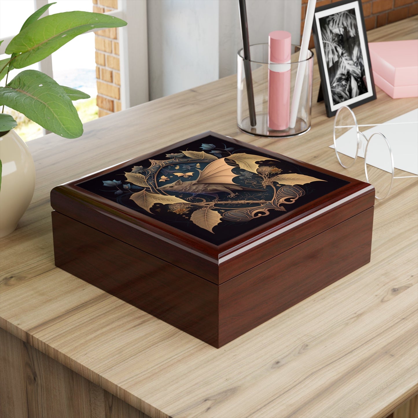 Beautiful Gothic Bat Fairytale Jewelry Box