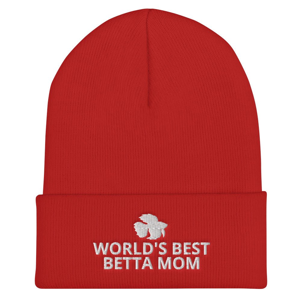 Betta Cuffed Beanie | World's Best Betta Mom | Perfect gift for the Betta Fish lover! | Multiple Hat Colors Available