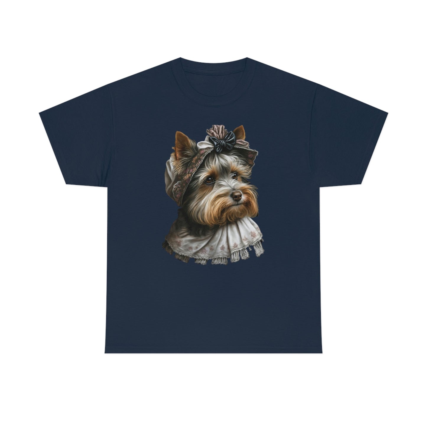 Biewer Terrier in Her New Bonnet Heavy Cotton T-Shirt