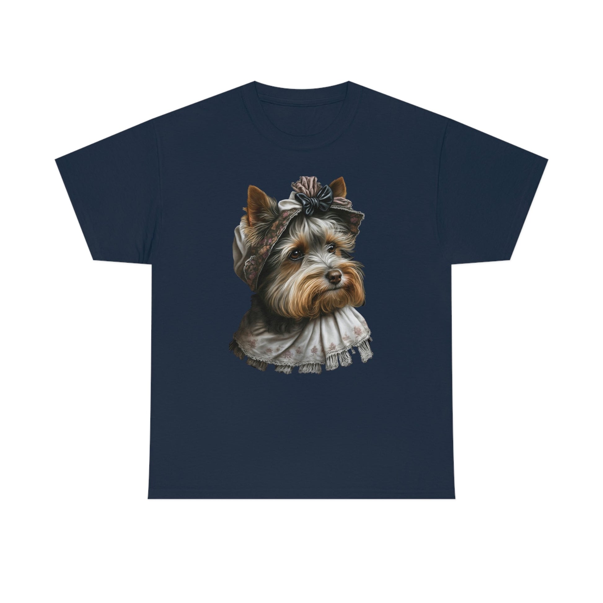 Biewer Terrier in Her New Bonnet Heavy Cotton T-Shirt
