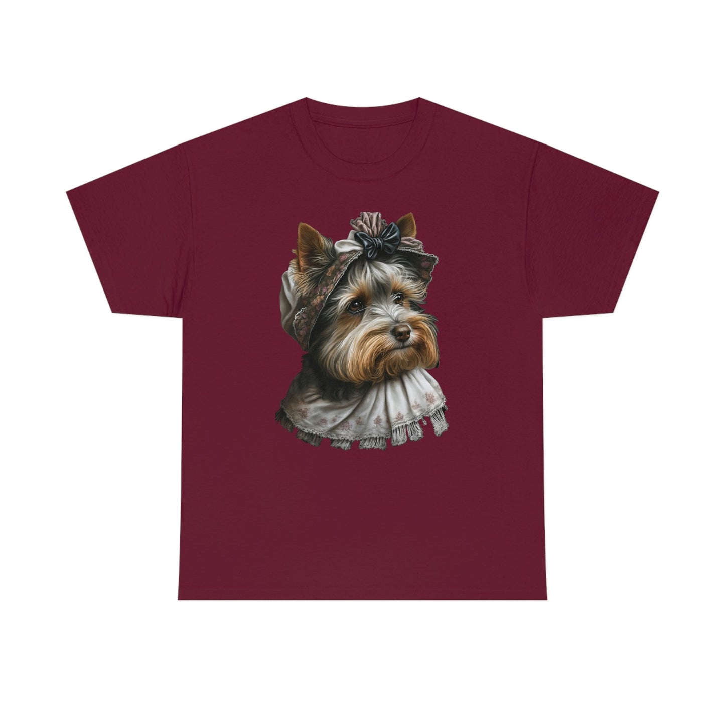 Biewer Terrier in Her New Bonnet Heavy Cotton T-Shirt