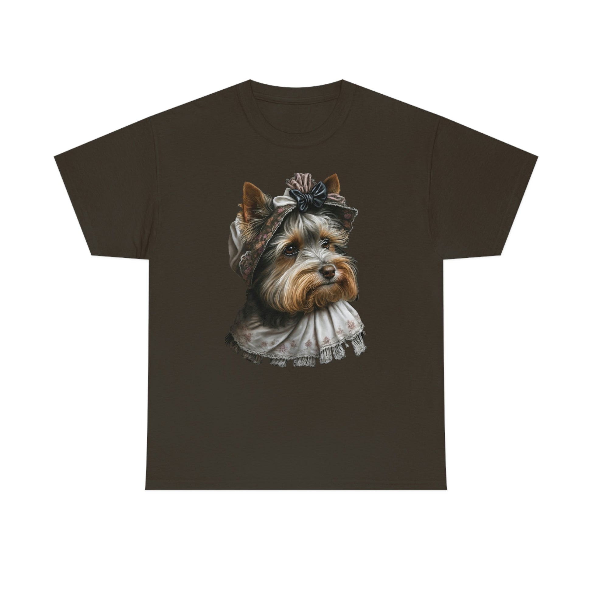 Biewer Terrier in Her New Bonnet Heavy Cotton T-Shirt