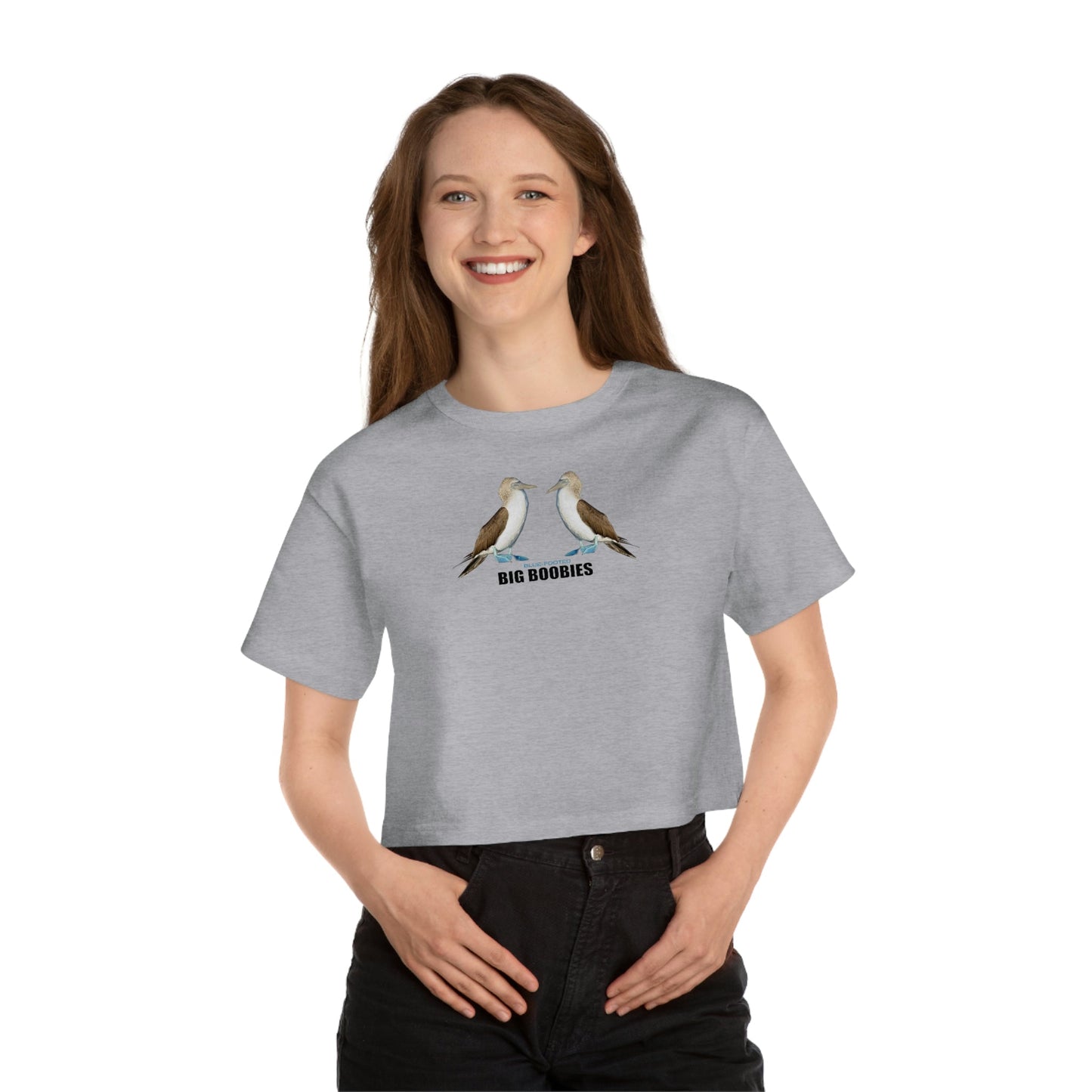 Big Blue-Footed Boobies Champion Women's Heritage Cropped T-Shirt