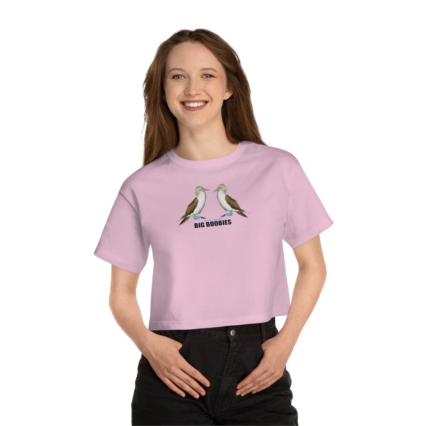 Big Blue-Footed Boobies Champion Women's Heritage Cropped T-Shirt