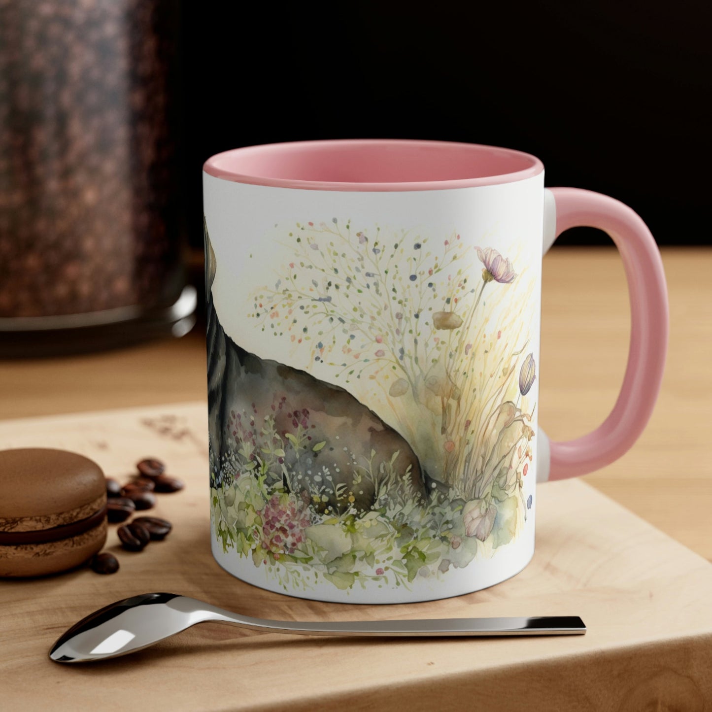Black Labrador Companion Color Accent Coffee Mug, 11oz