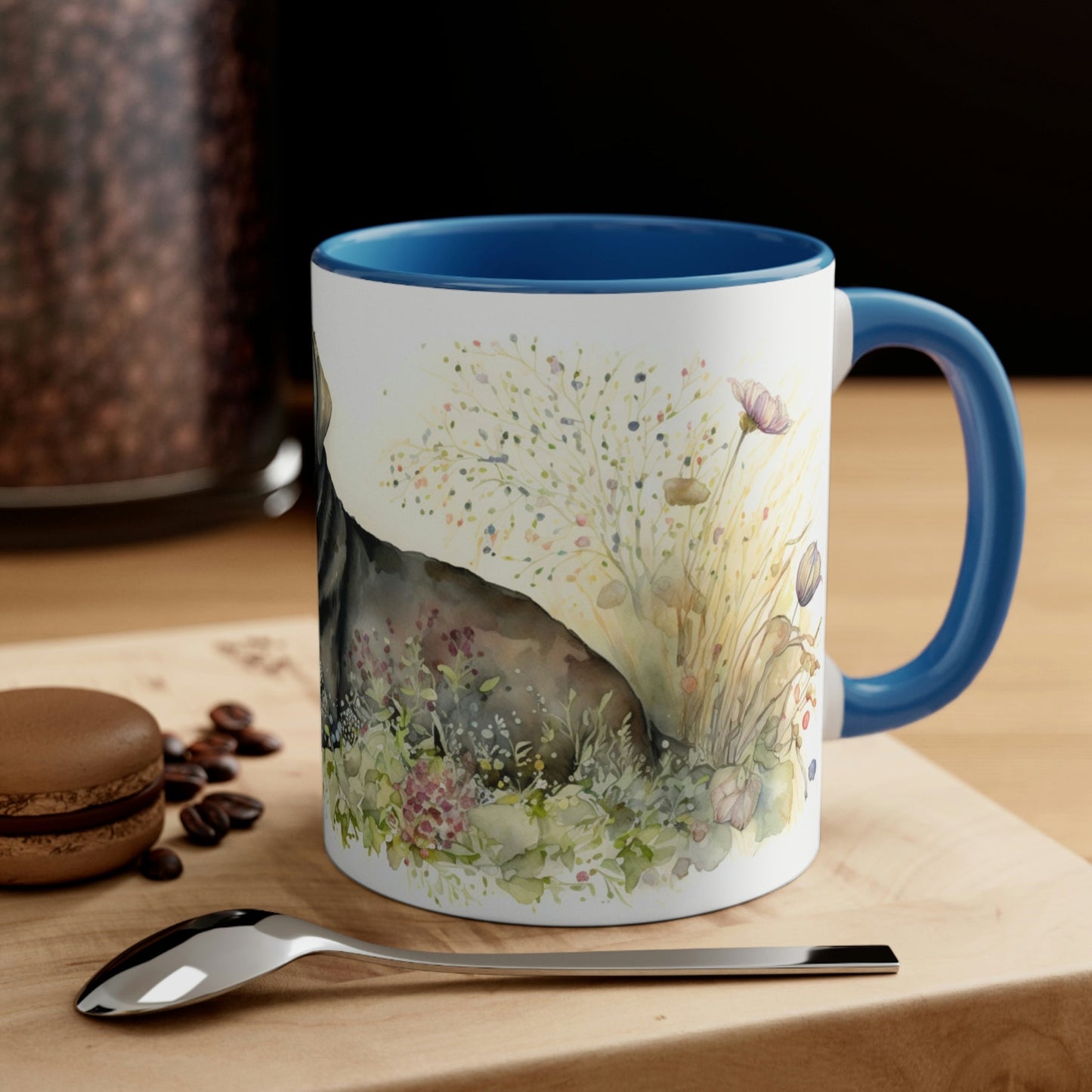 Black Labrador Companion Color Accent Coffee Mug, 11oz