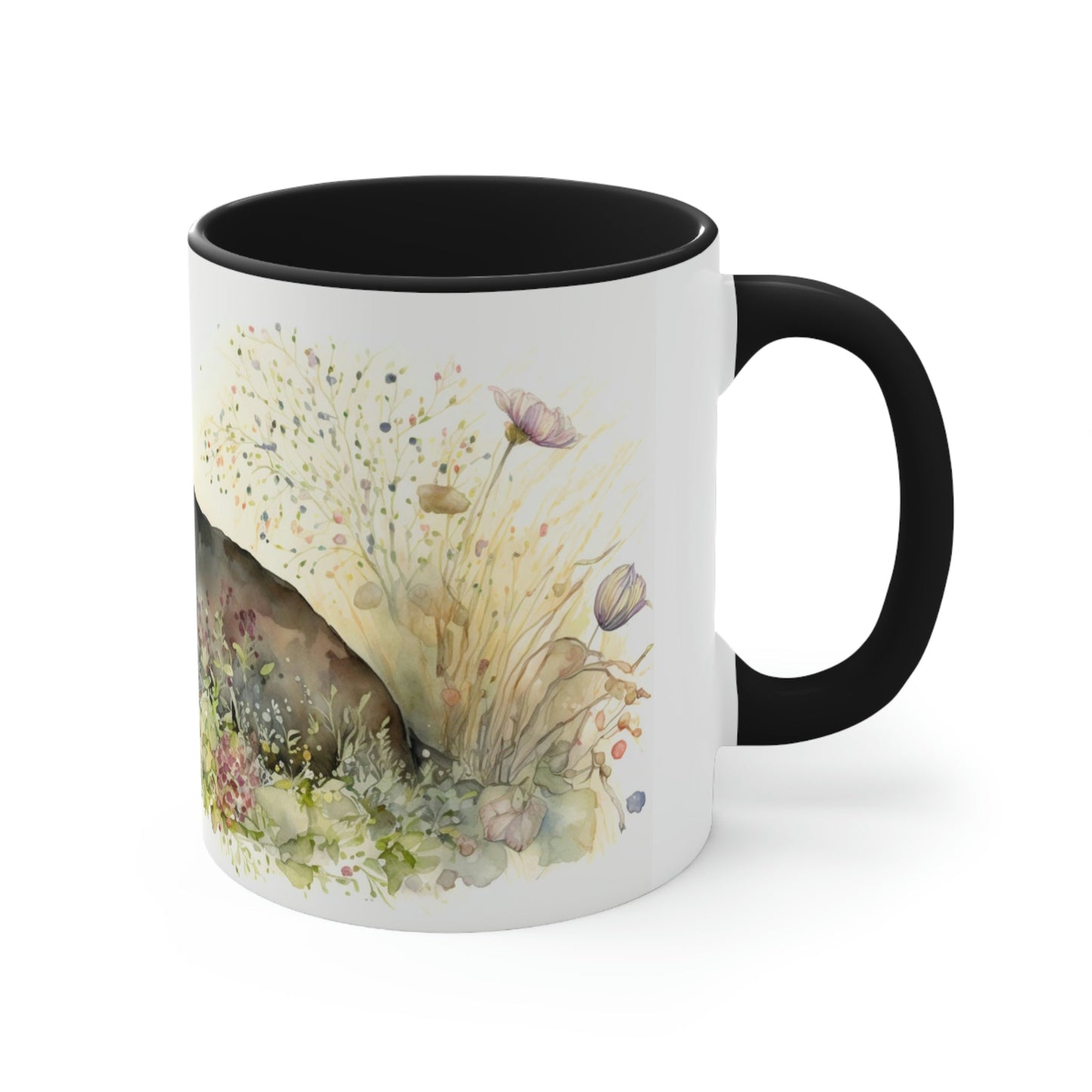 Black Labrador Companion Color Accent Coffee Mug, 11oz