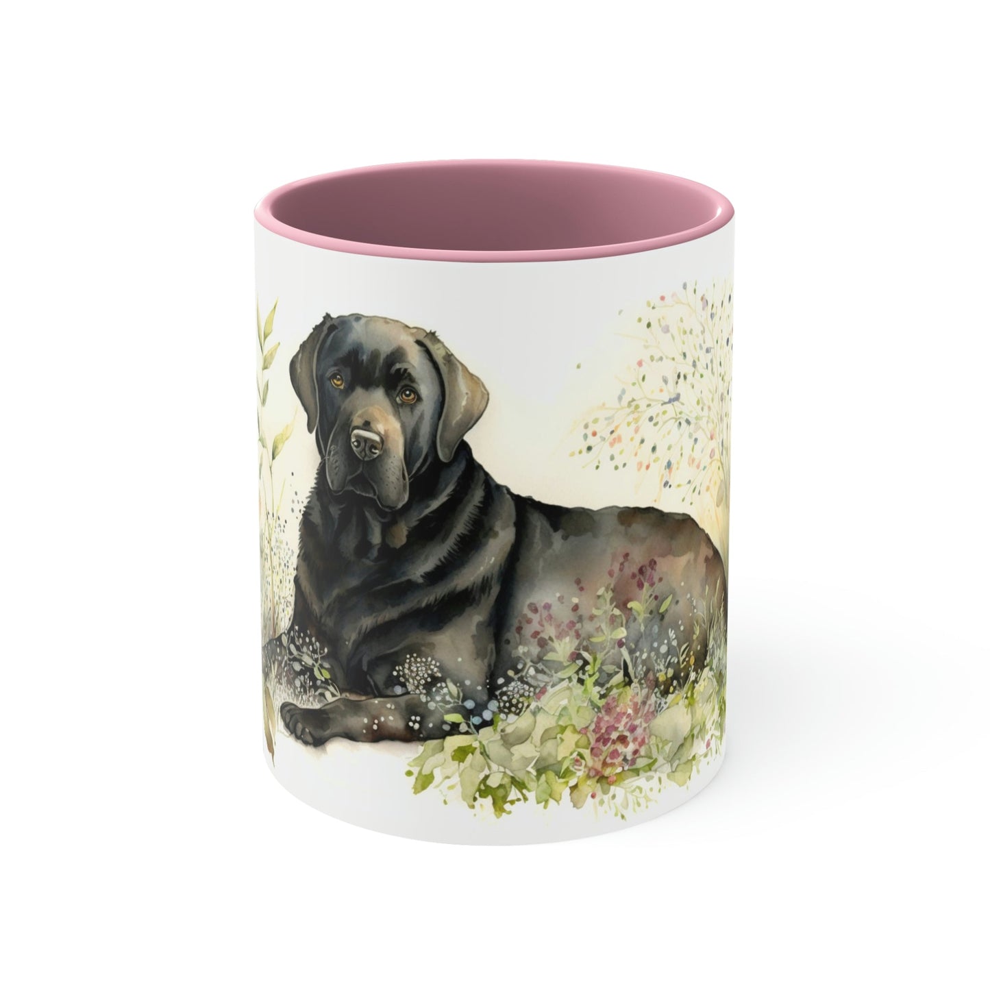 Black Labrador Companion Color Accent Coffee Mug, 11oz