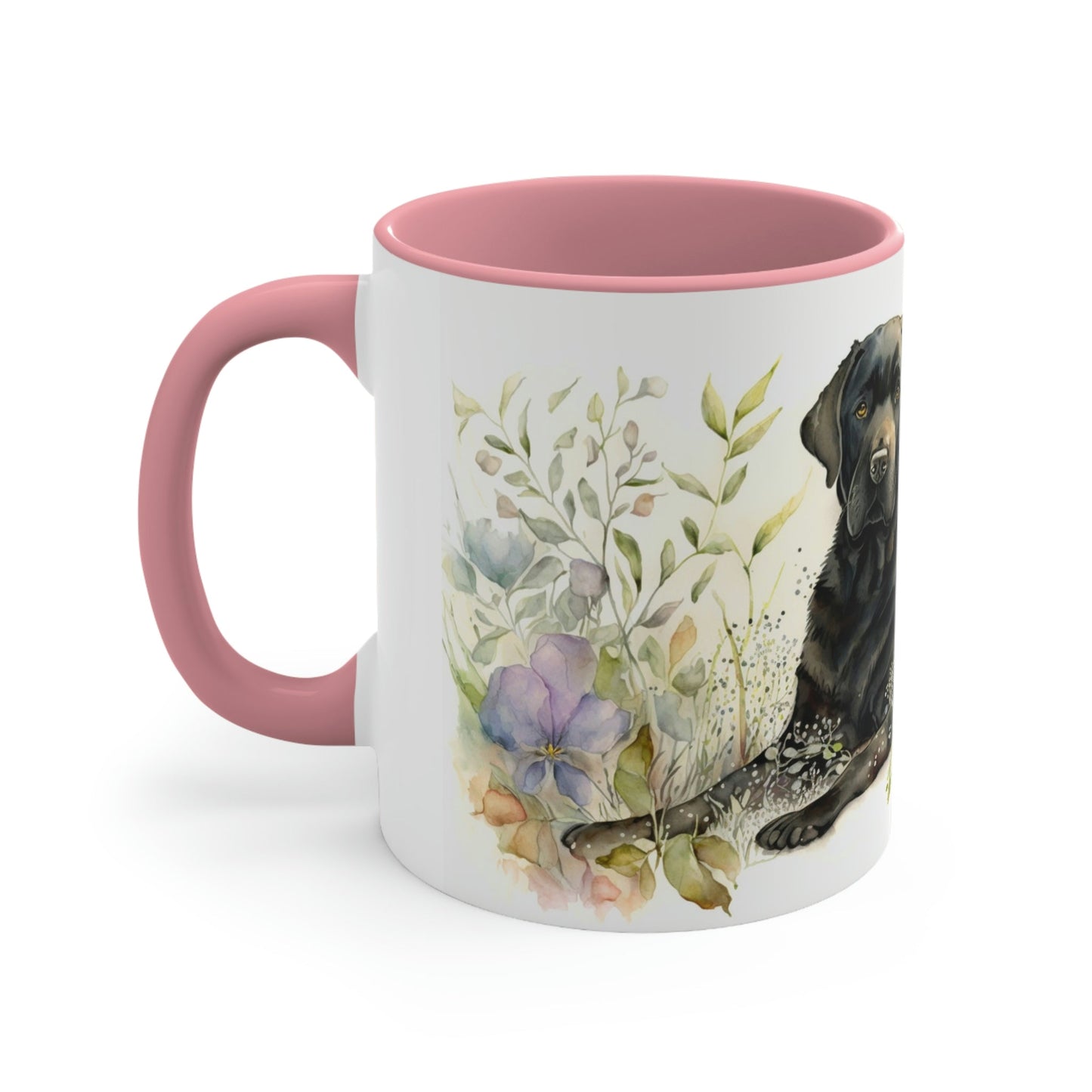 Black Labrador Companion Color Accent Coffee Mug, 11oz