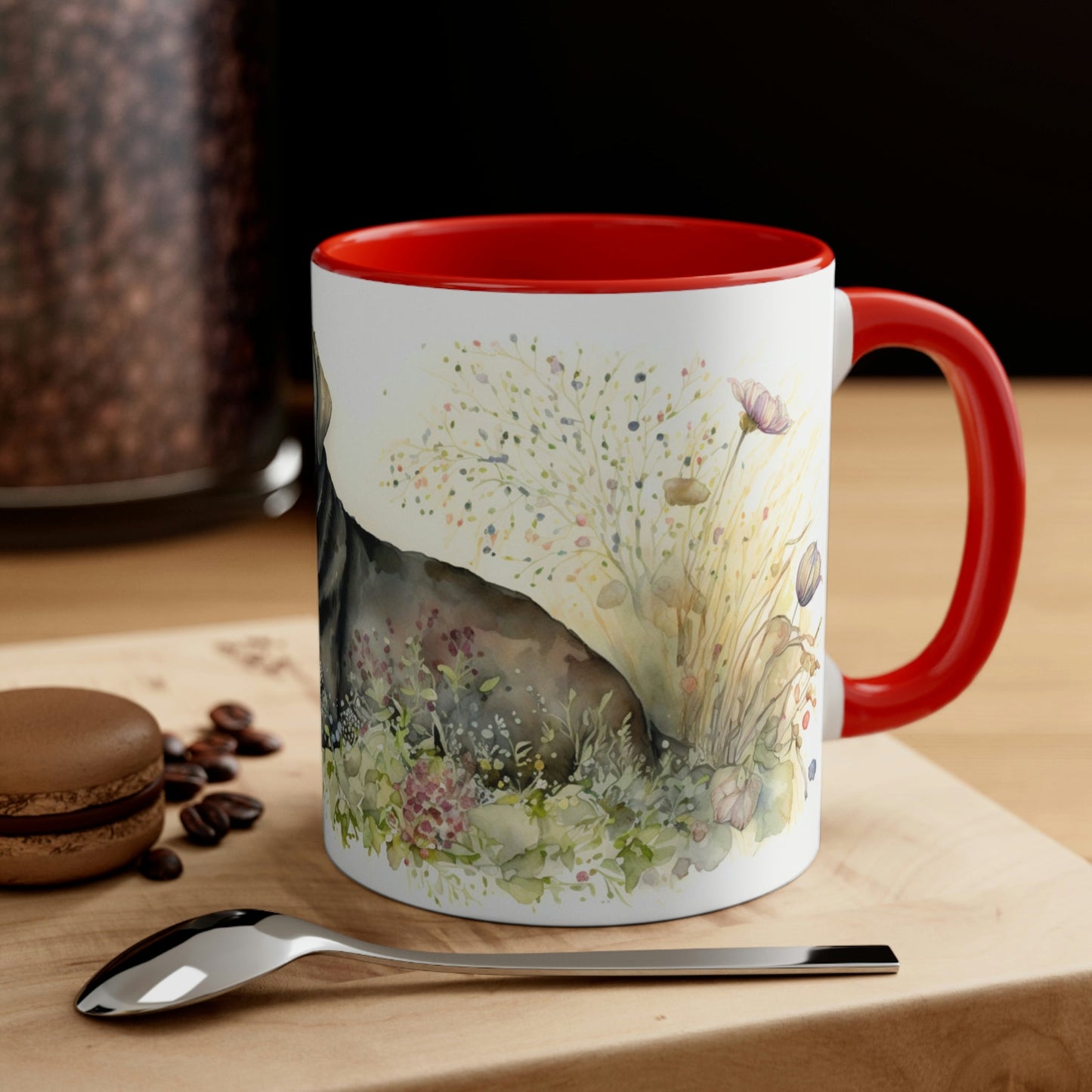 Black Labrador Companion Color Accent Coffee Mug, 11oz