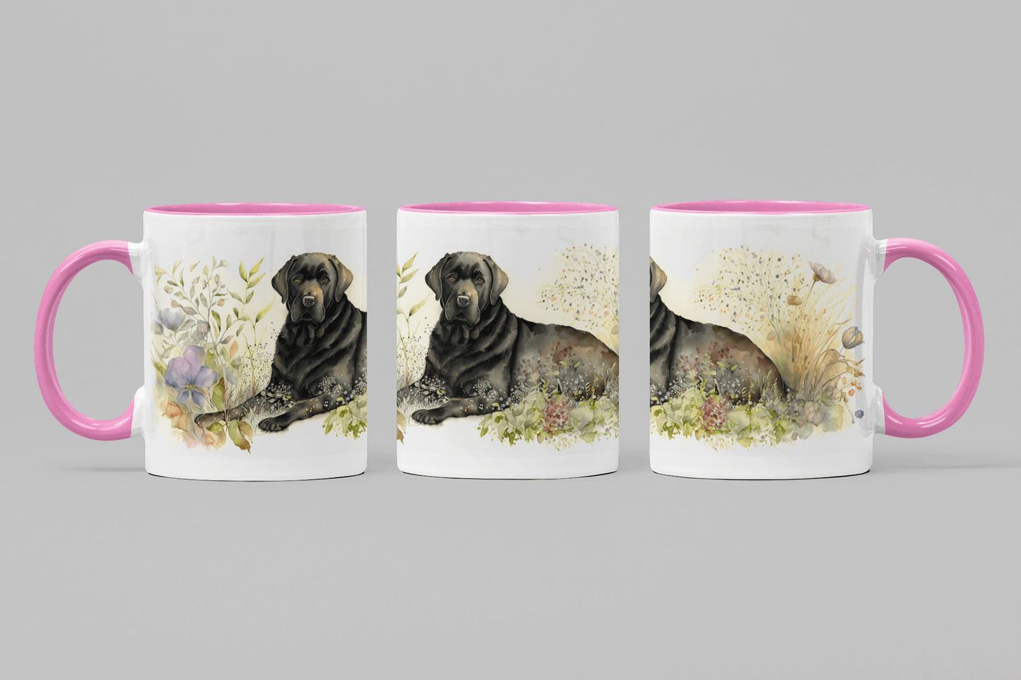 Black Labrador Companion Color Accent Coffee Mug, 11oz