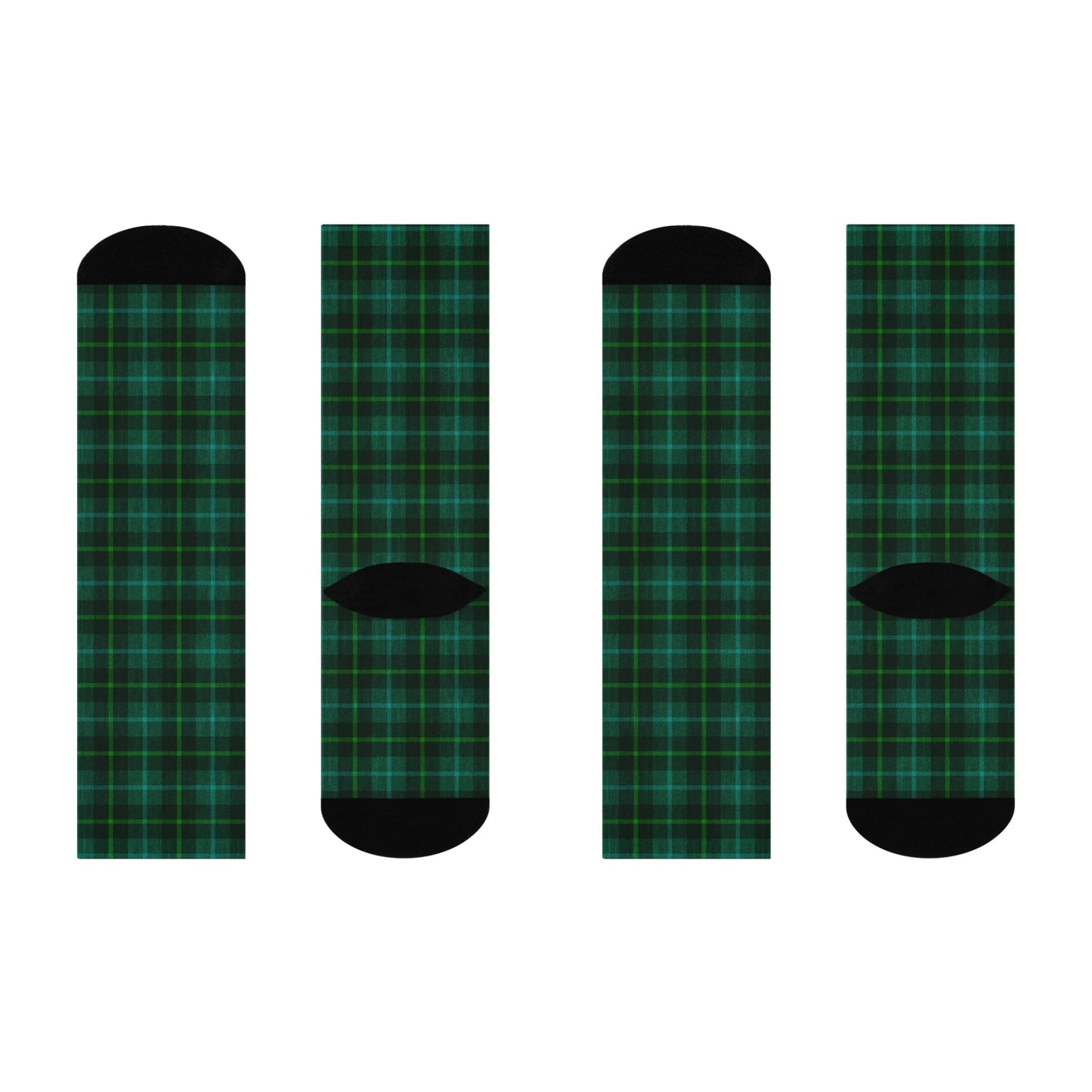 Blackwatch Plaid Design Cushioned Crew Socks