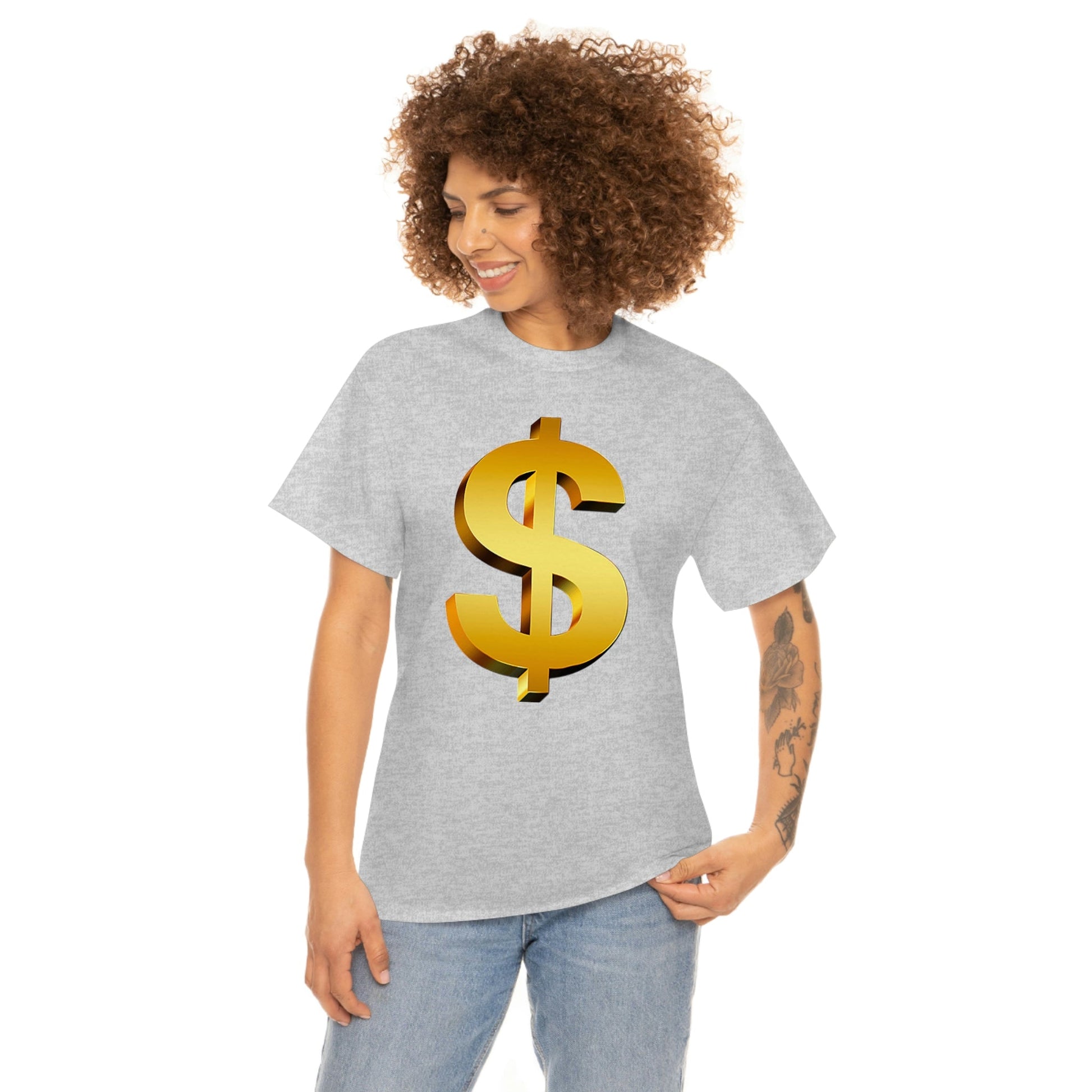 Bling Money Cash My Money Folds Unisex Heavy Cotton Tee Bills cash currency bucks coin funds gold dollar C-note big shot deep pocket