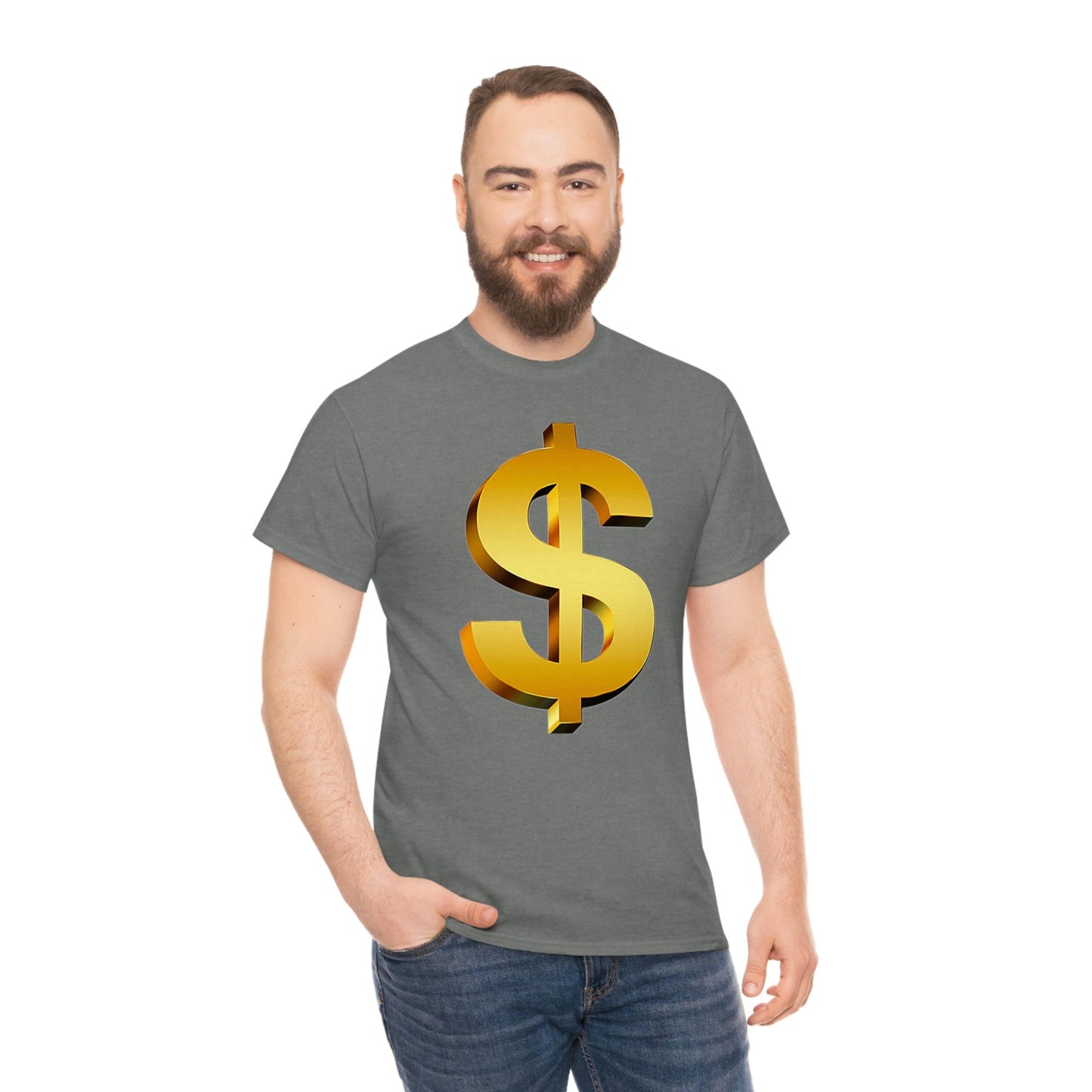 Bling Money Cash My Money Folds Unisex Heavy Cotton Tee Bills cash currency bucks coin funds gold dollar C-note big shot deep pocket