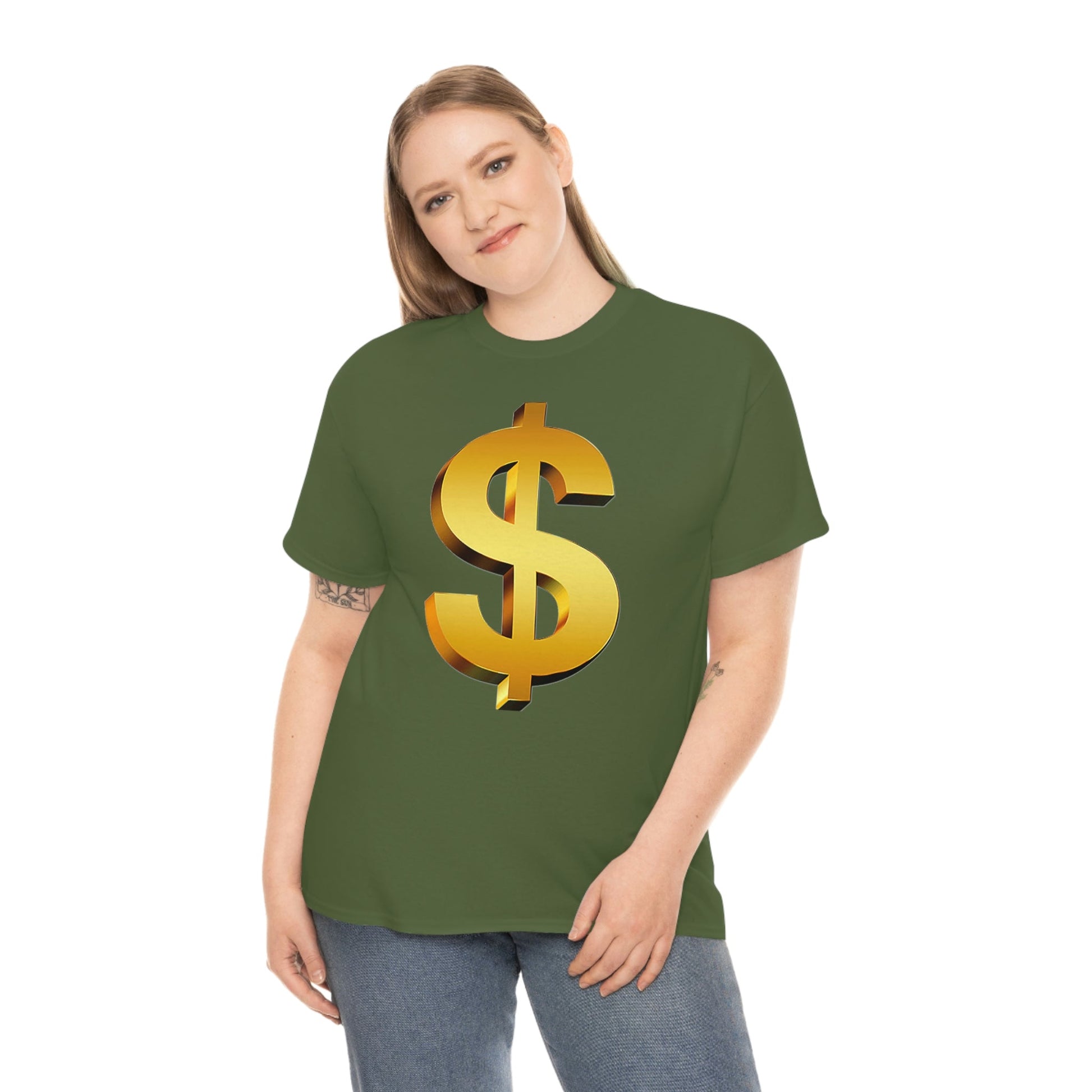 Bling Money Cash My Money Folds Unisex Heavy Cotton Tee Bills cash currency bucks coin funds gold dollar C-note big shot deep pocket