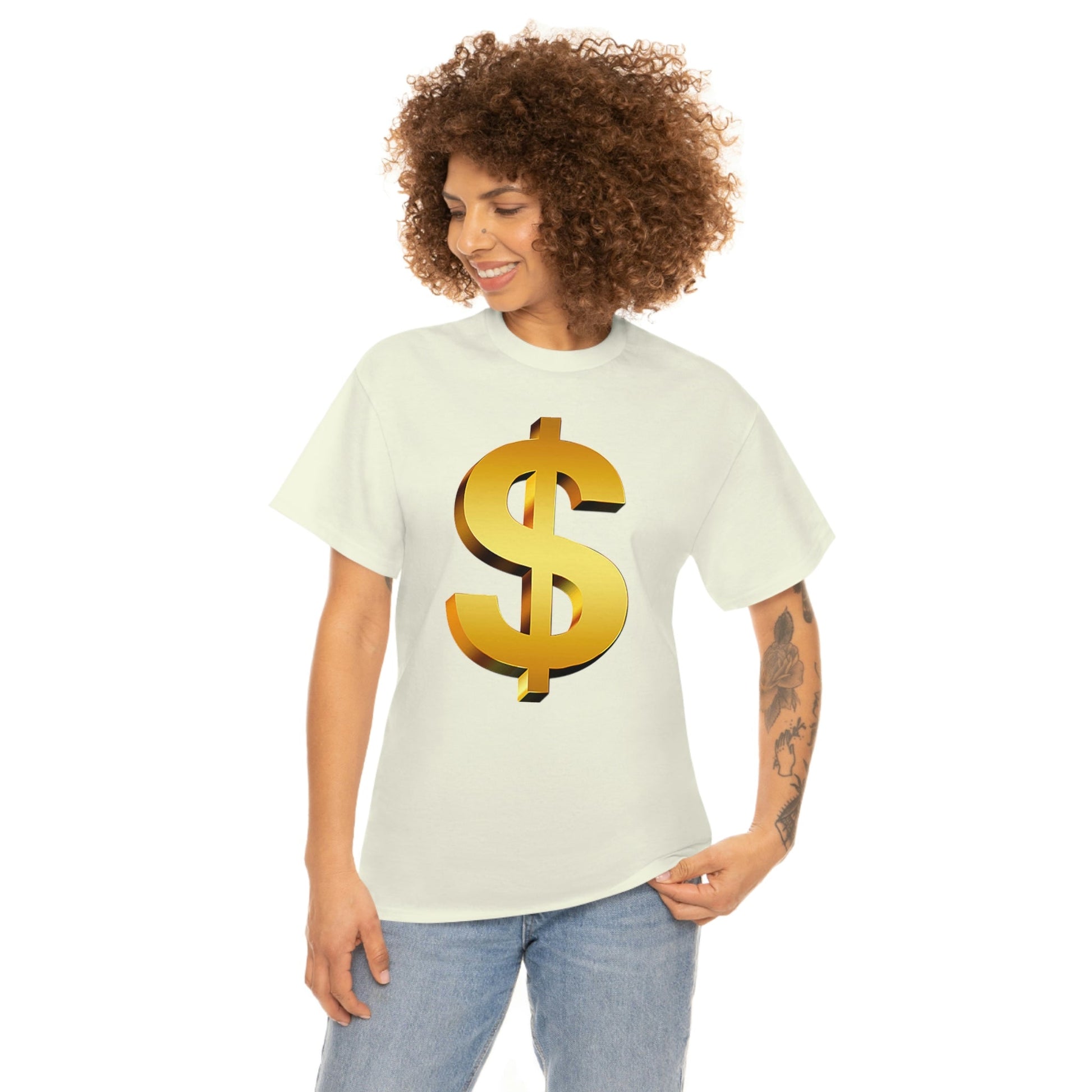 Bling Money Cash My Money Folds Unisex Heavy Cotton Tee Bills cash currency bucks coin funds gold dollar C-note big shot deep pocket