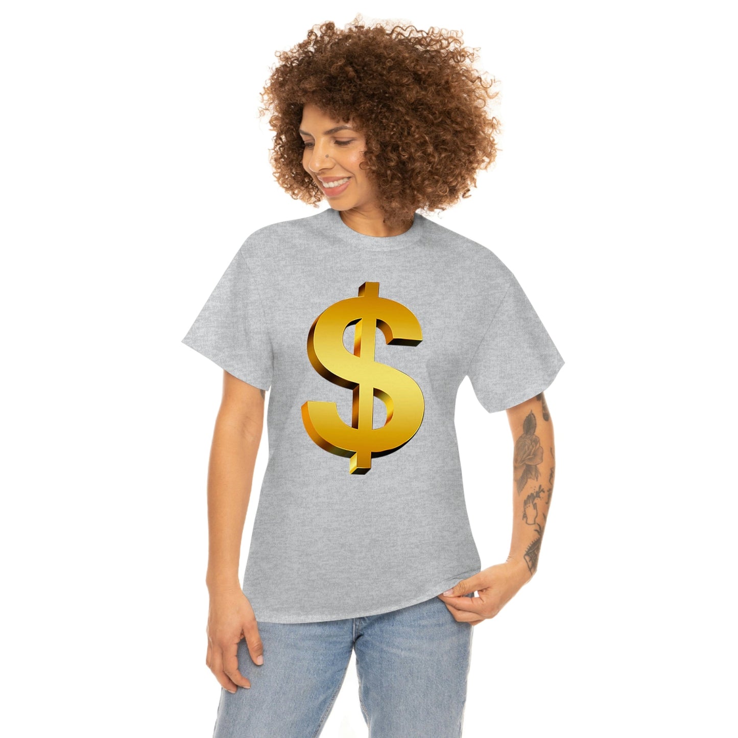 Bling Money Cash My Money Folds Unisex Heavy Cotton Tee Bills cash currency bucks coin funds gold dollar C-note big shot deep pocket