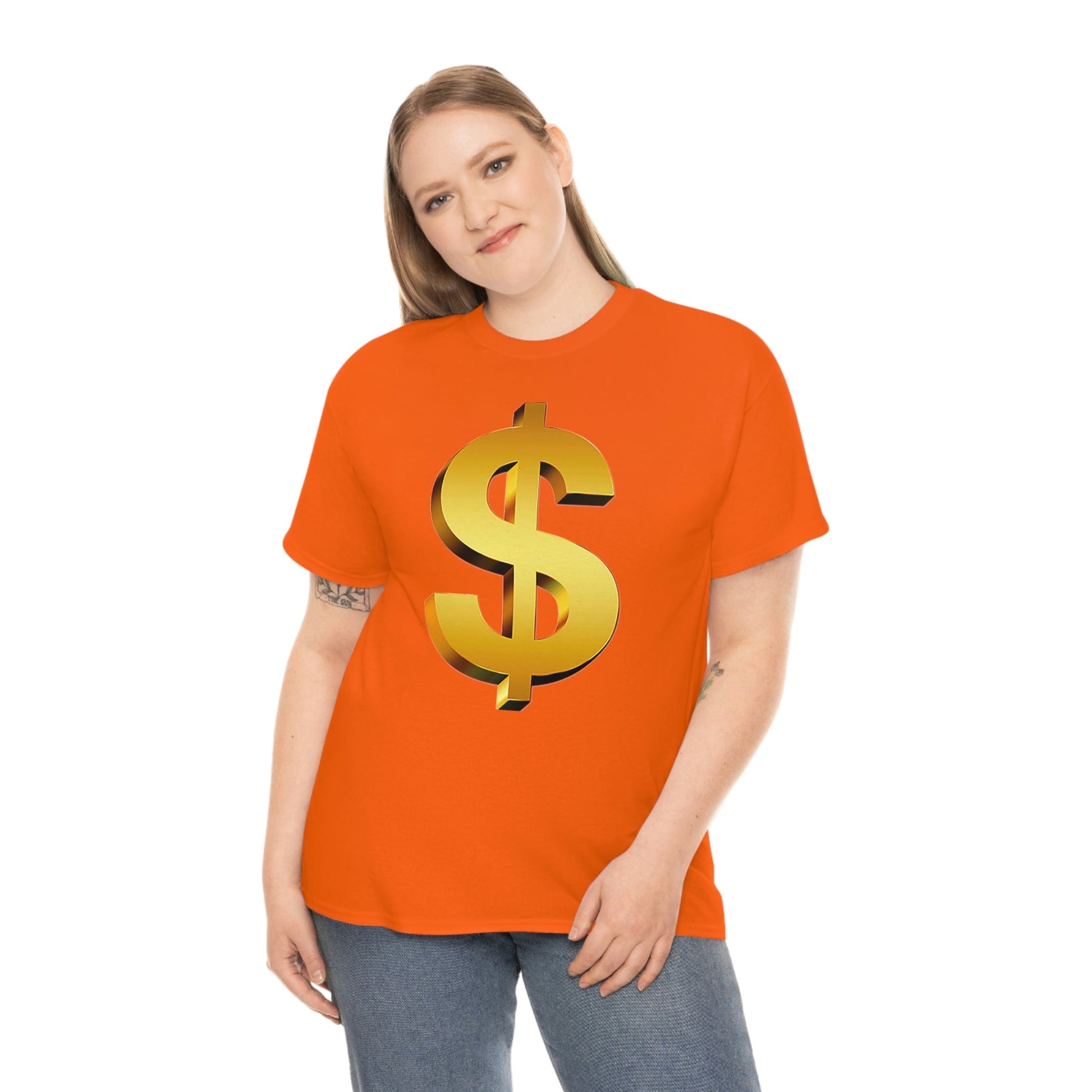 Bling Money Cash My Money Folds Unisex Heavy Cotton Tee Bills cash currency bucks coin funds gold dollar C-note big shot deep pocket