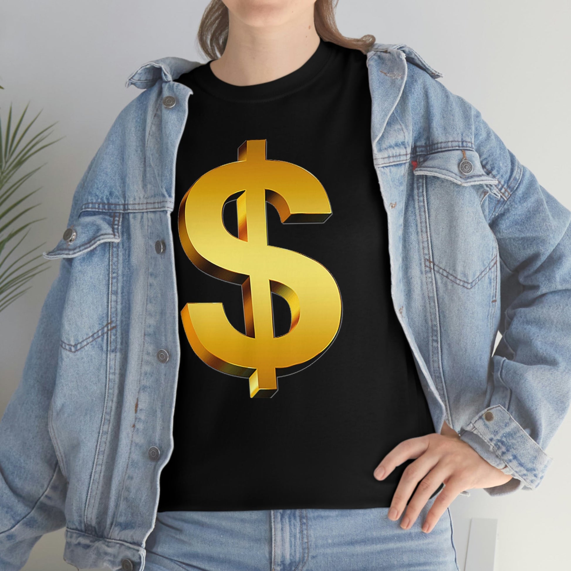 Bling Money Cash My Money Folds Unisex Heavy Cotton Tee Bills cash currency bucks coin funds gold dollar C-note big shot deep pocket