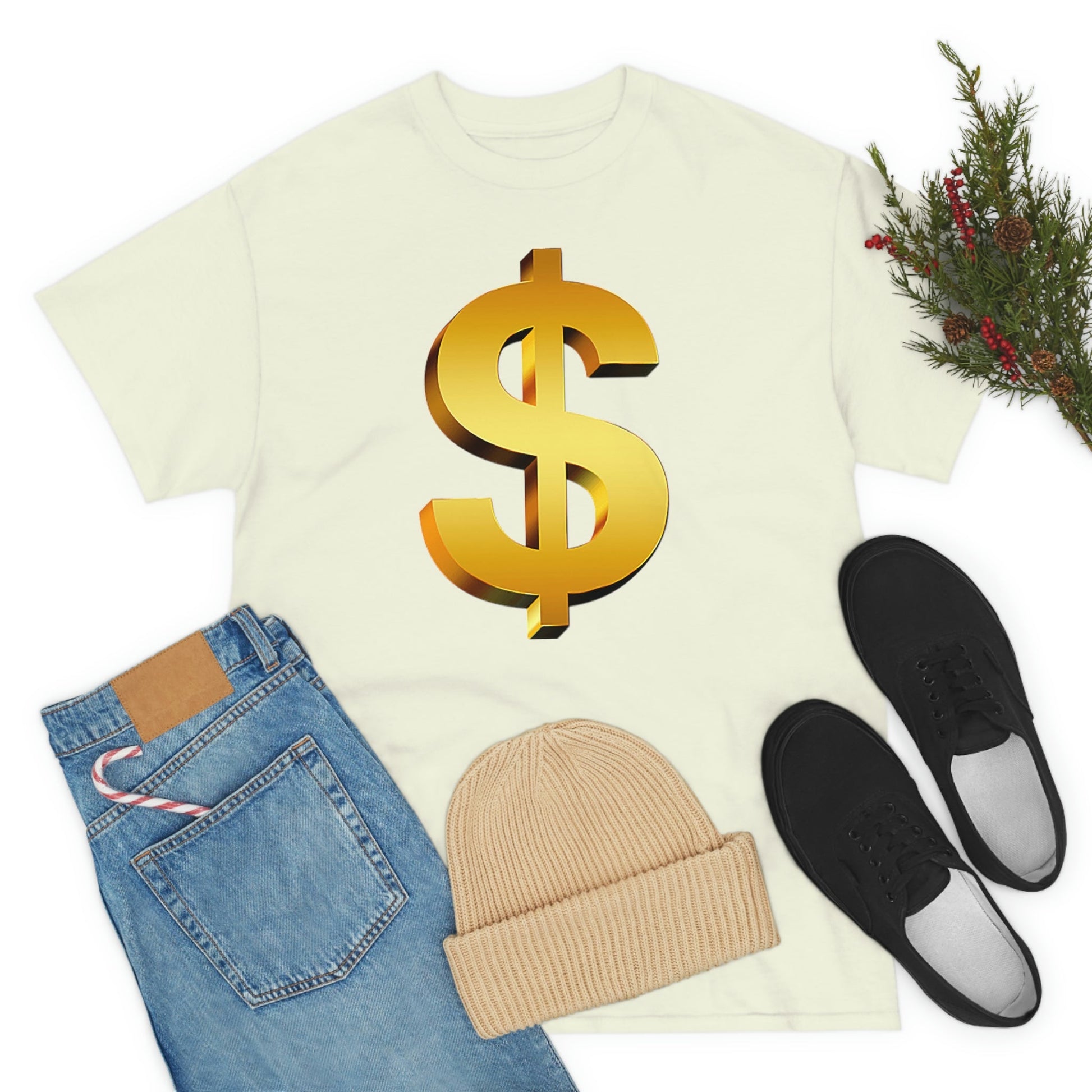 Bling Money Cash My Money Folds Unisex Heavy Cotton Tee Bills cash currency bucks coin funds gold dollar C-note big shot deep pocket