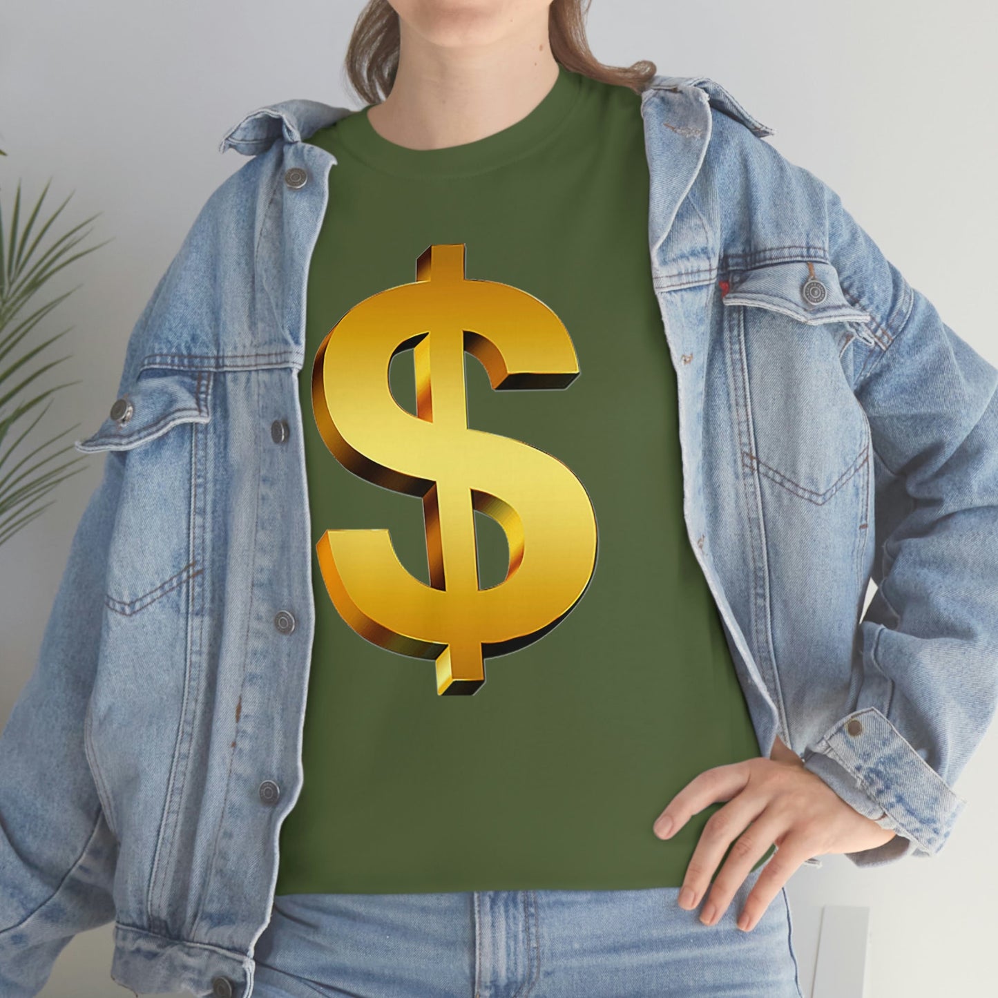 Bling Money Cash My Money Folds Unisex Heavy Cotton Tee Bills cash currency bucks coin funds gold dollar C-note big shot deep pocket