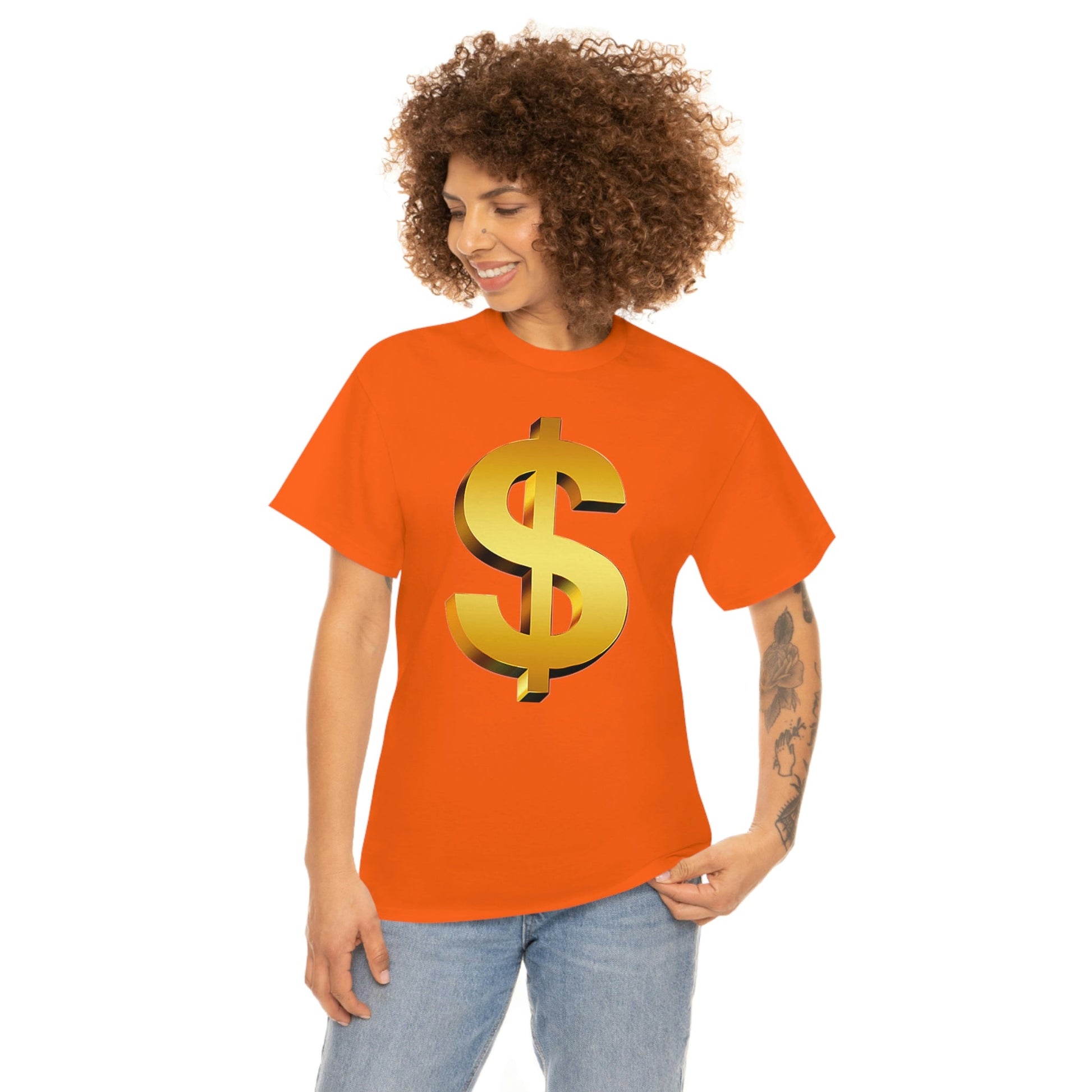 Bling Money Cash My Money Folds Unisex Heavy Cotton Tee Bills cash currency bucks coin funds gold dollar C-note big shot deep pocket