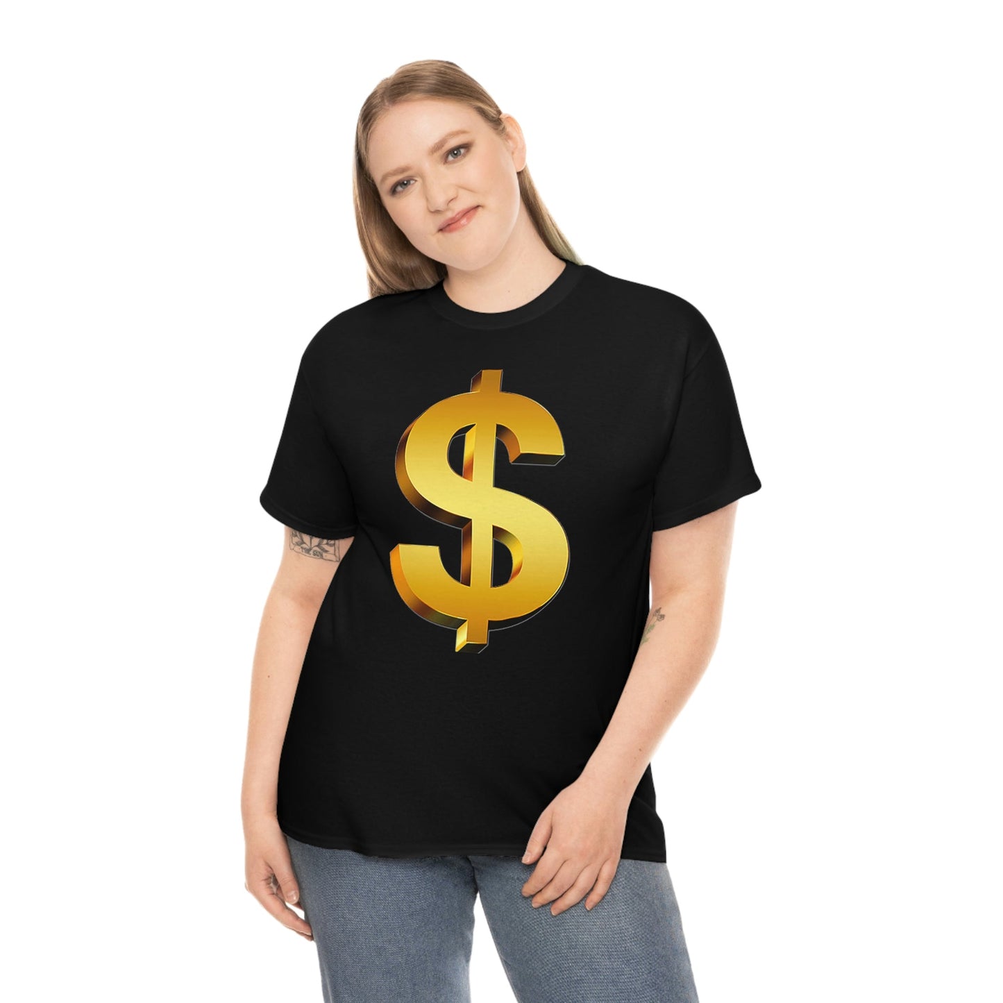 Bling Money Cash My Money Folds Unisex Heavy Cotton Tee Bills cash currency bucks coin funds gold dollar C-note big shot deep pocket