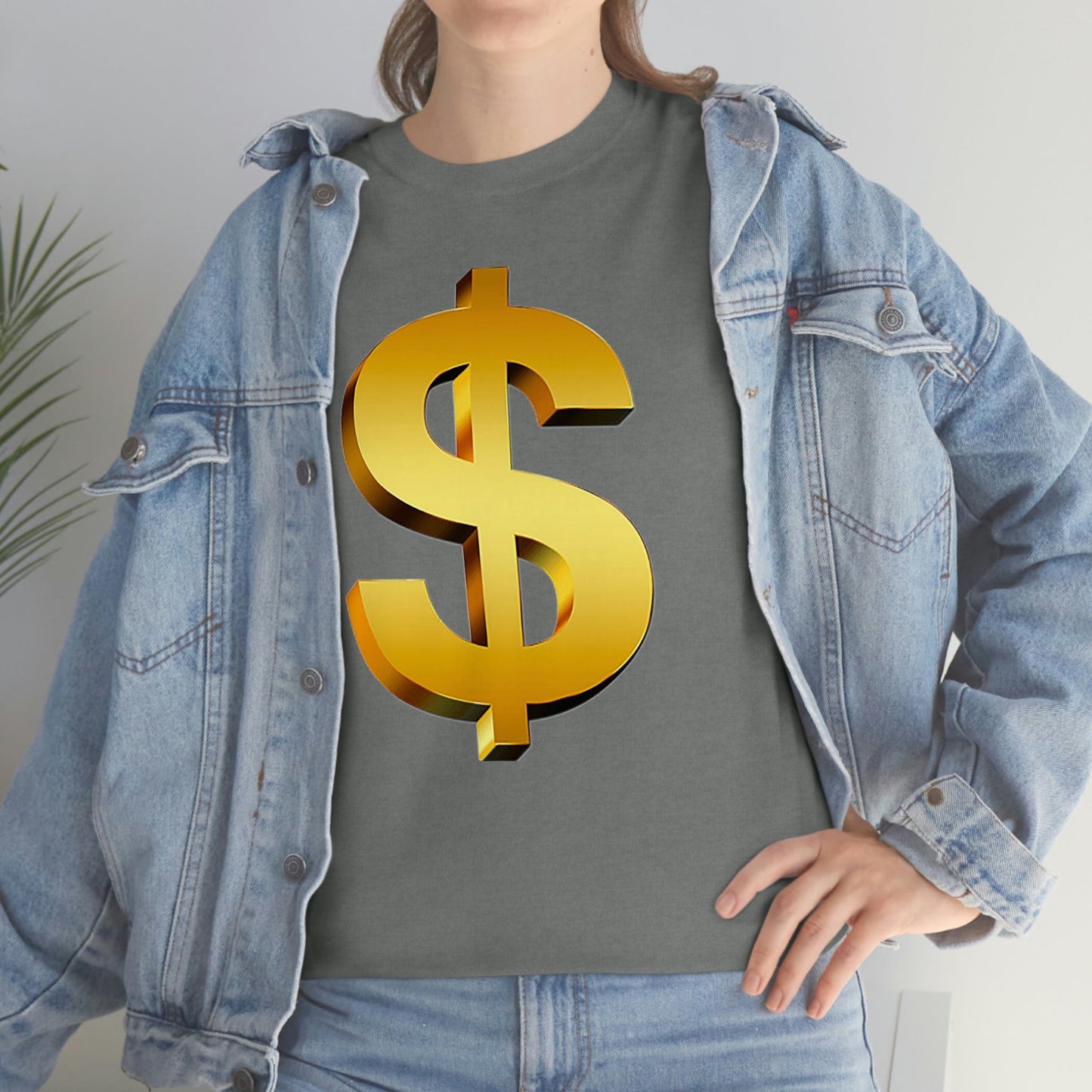 Bling Money Cash My Money Folds Unisex Heavy Cotton Tee Bills cash currency bucks coin funds gold dollar C-note big shot deep pocket