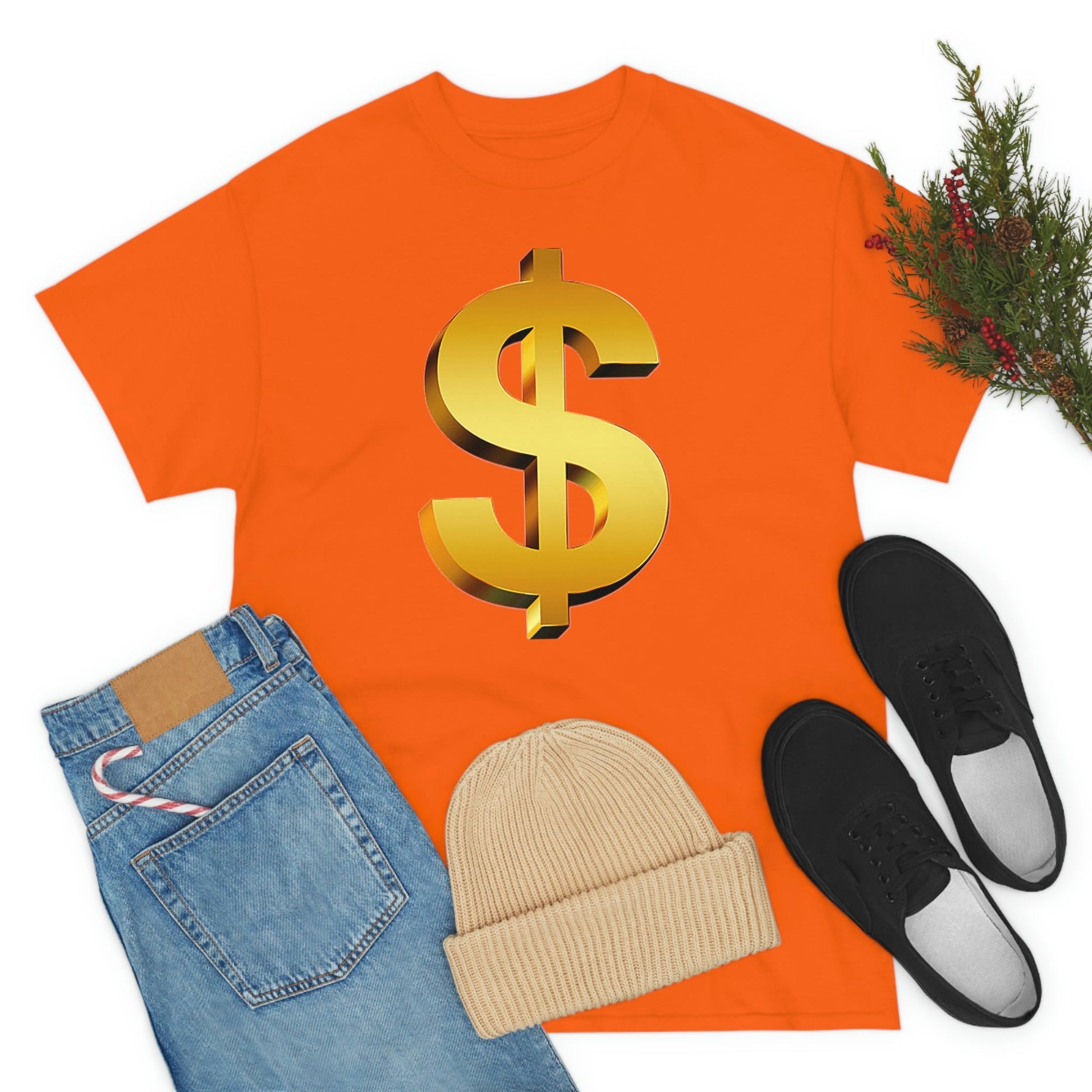 Bling Money Cash My Money Folds Unisex Heavy Cotton Tee Bills cash currency bucks coin funds gold dollar C-note big shot deep pocket