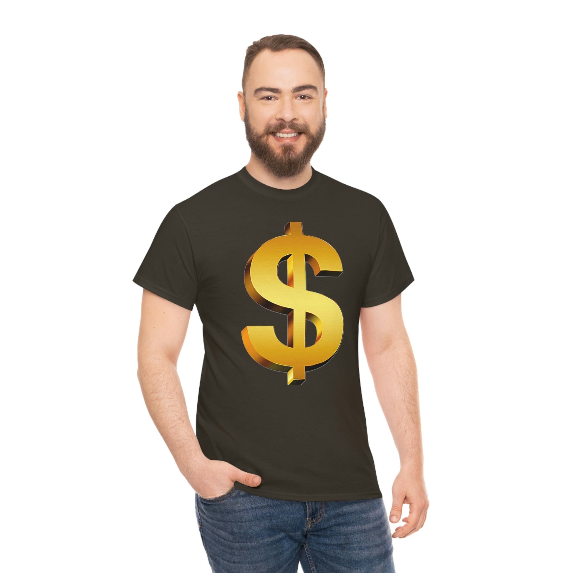 Bling Money Cash My Money Folds Unisex Heavy Cotton Tee Bills cash currency bucks coin funds gold dollar C-note big shot deep pocket