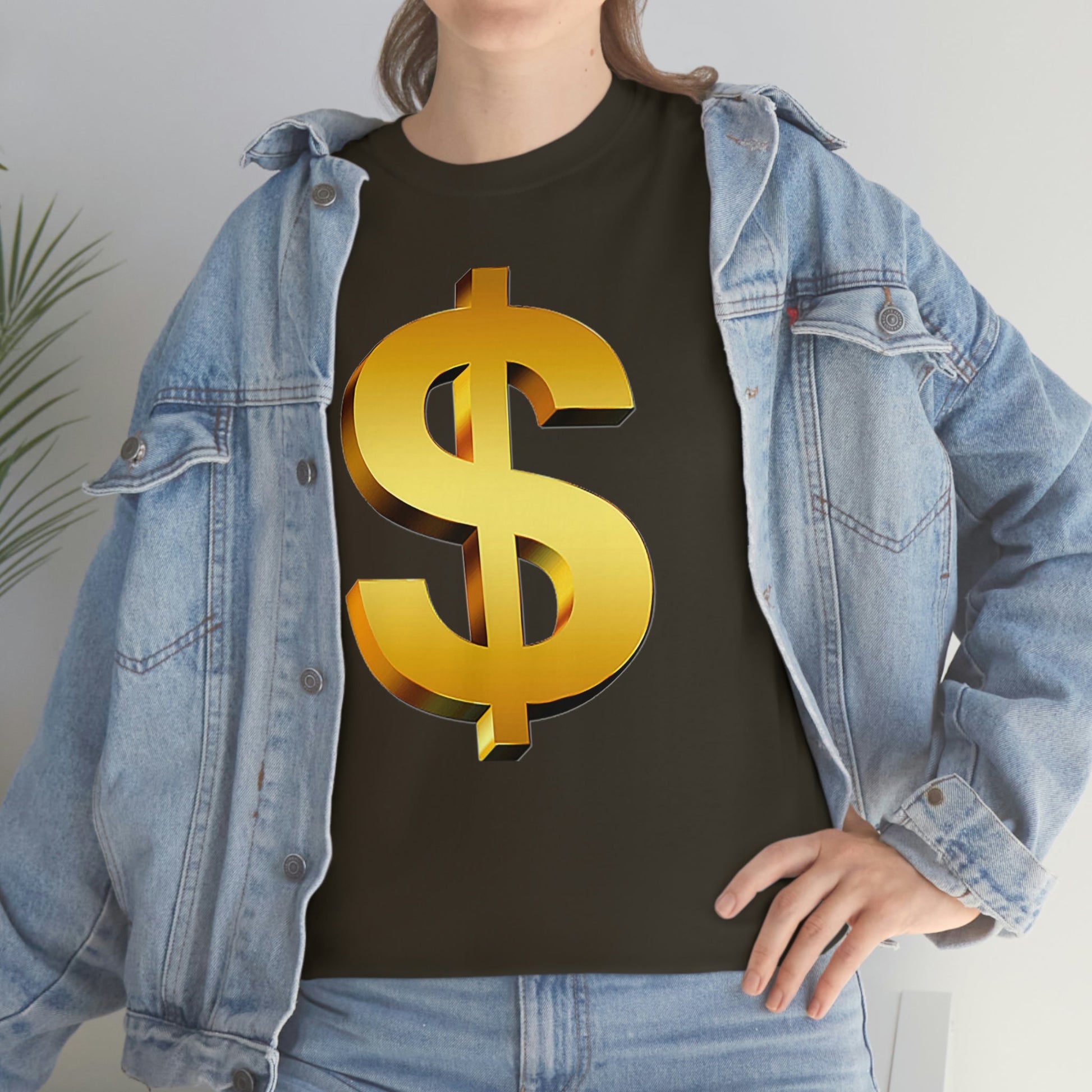 Bling Money Cash My Money Folds Unisex Heavy Cotton Tee Bills cash currency bucks coin funds gold dollar C-note big shot deep pocket