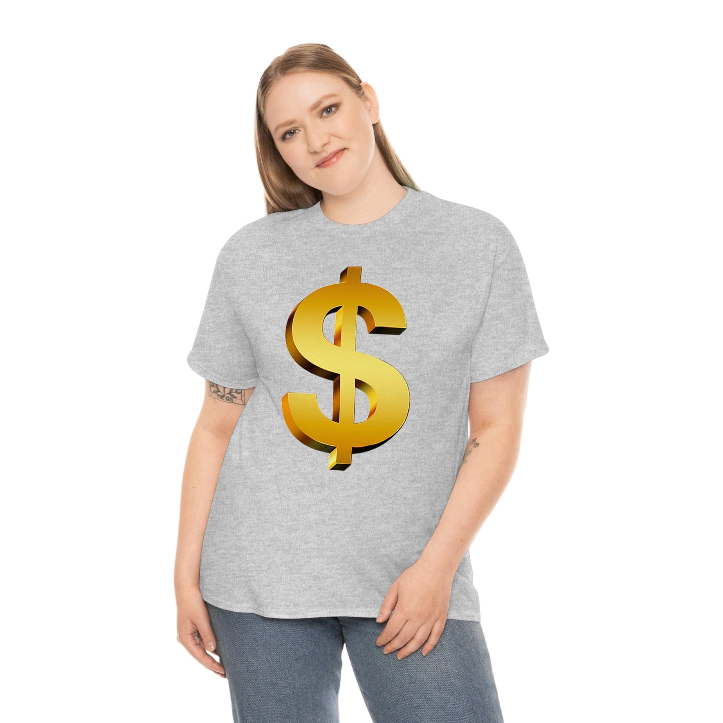 Bling Money Cash My Money Folds Unisex Heavy Cotton Tee Bills cash currency bucks coin funds gold dollar C-note big shot deep pocket