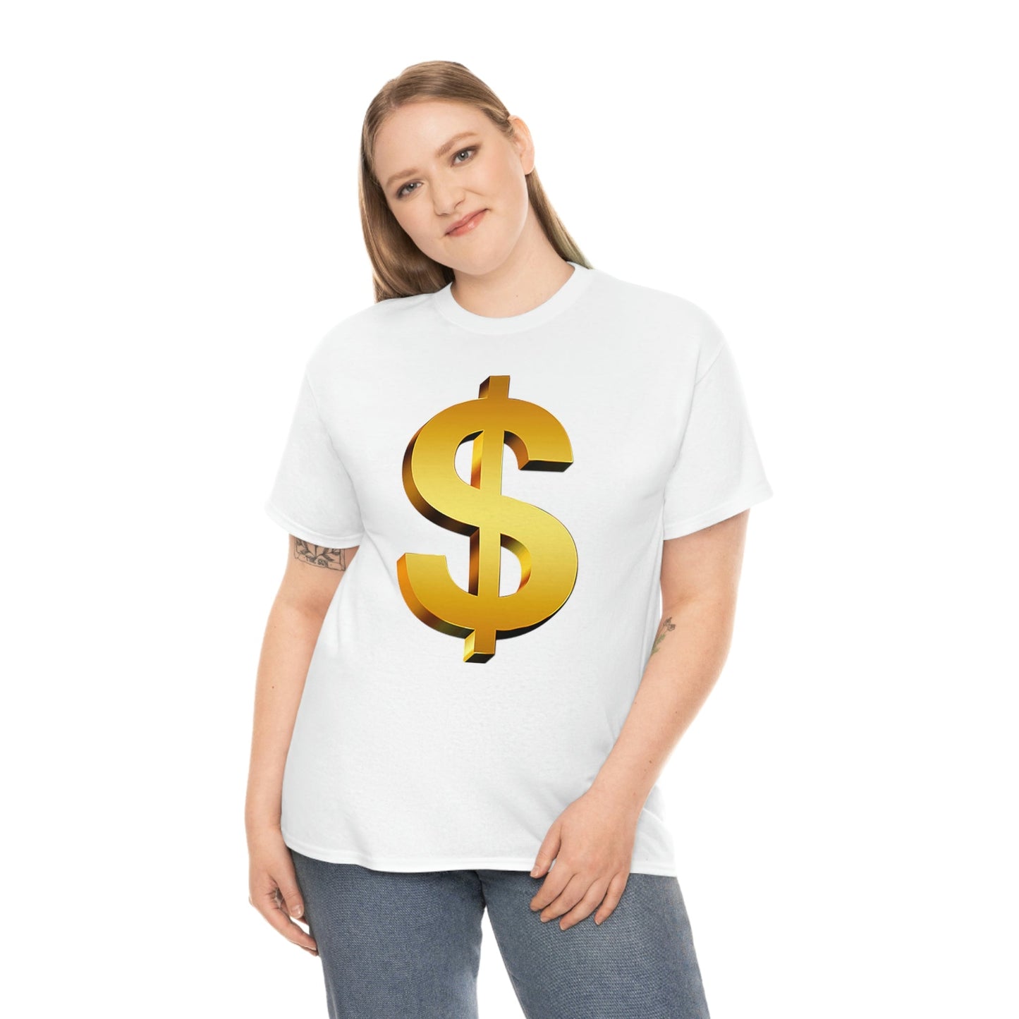 Bling Money Cash My Money Folds Unisex Heavy Cotton Tee Bills cash currency bucks coin funds gold dollar C-note big shot deep pocket