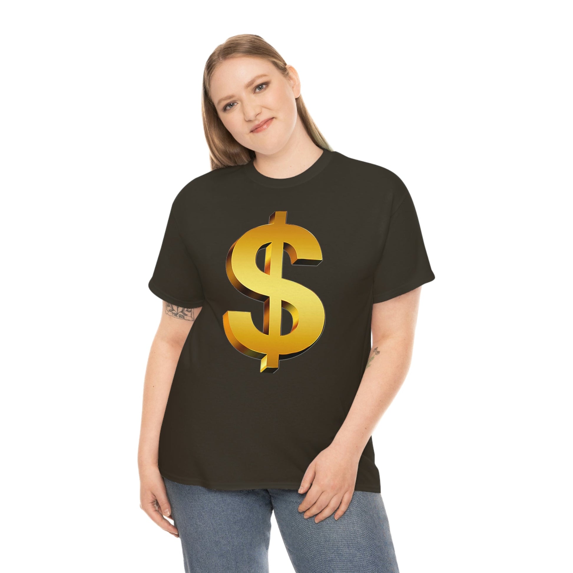 Bling Money Cash My Money Folds Unisex Heavy Cotton Tee Bills cash currency bucks coin funds gold dollar C-note big shot deep pocket