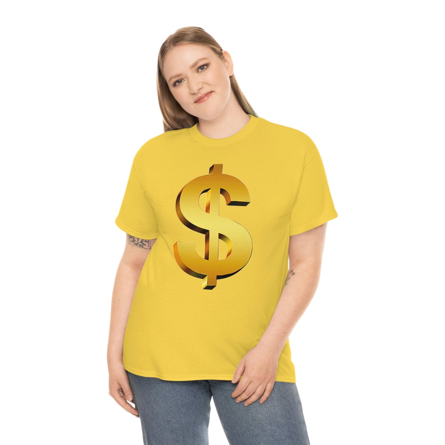 Bling Money Cash My Money Folds Unisex Heavy Cotton Tee Bills cash currency bucks coin funds gold dollar C-note big shot deep pocket